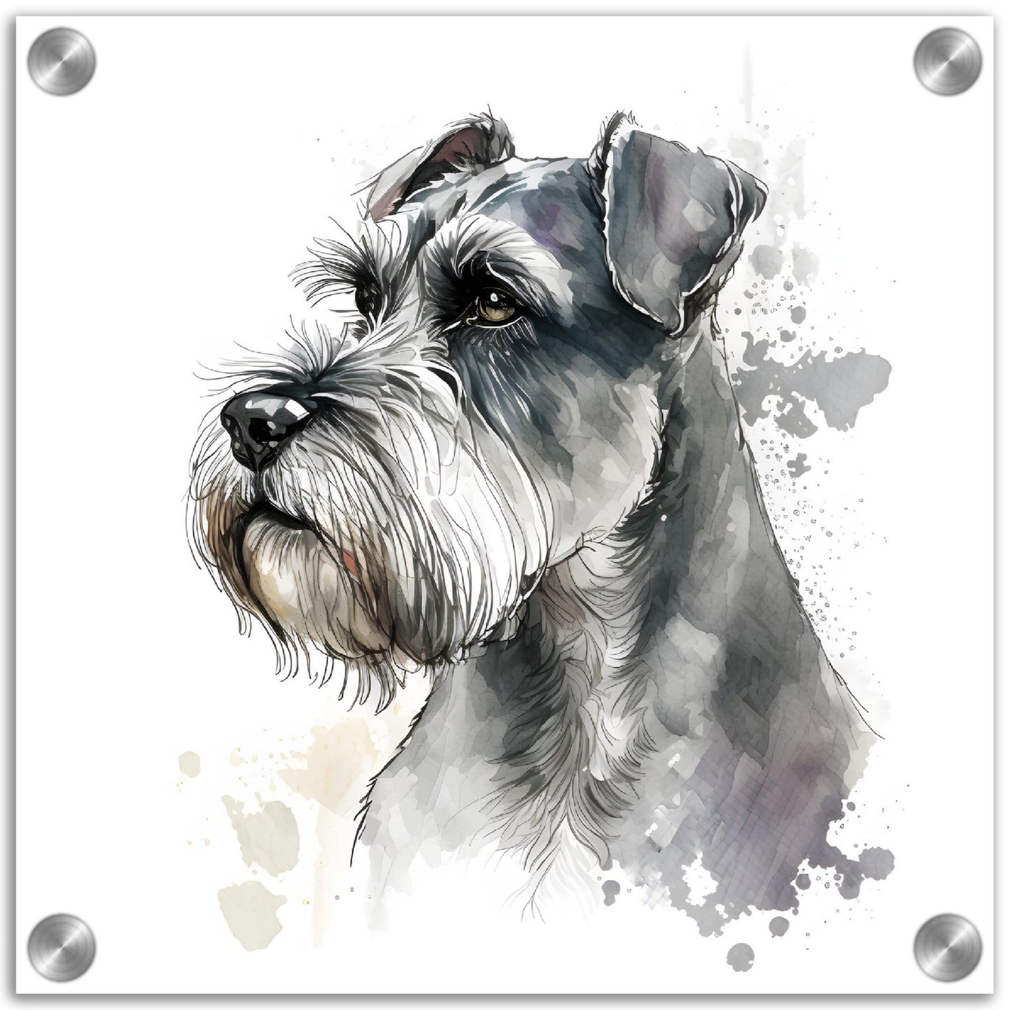 Miniature Schnauzer (c) Dog Watercolor Acrylic Print