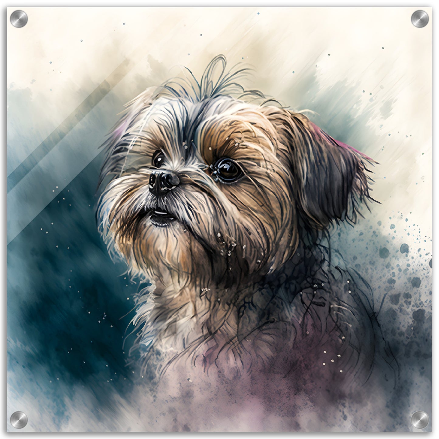 Shorkie (d) Dog Watercolor Acrylic Print