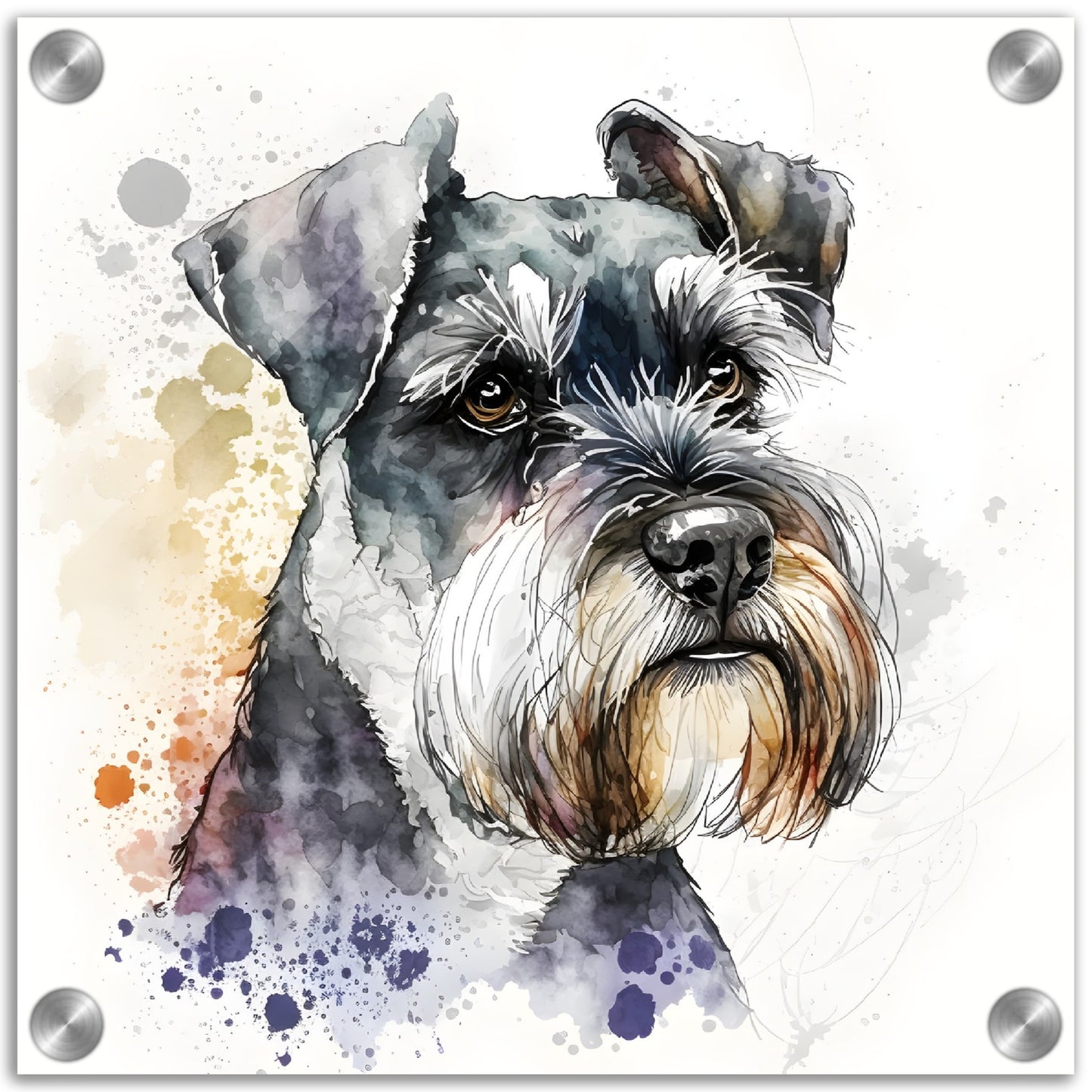 Miniature Schnauzer Dog Watercolor Acrylic Print