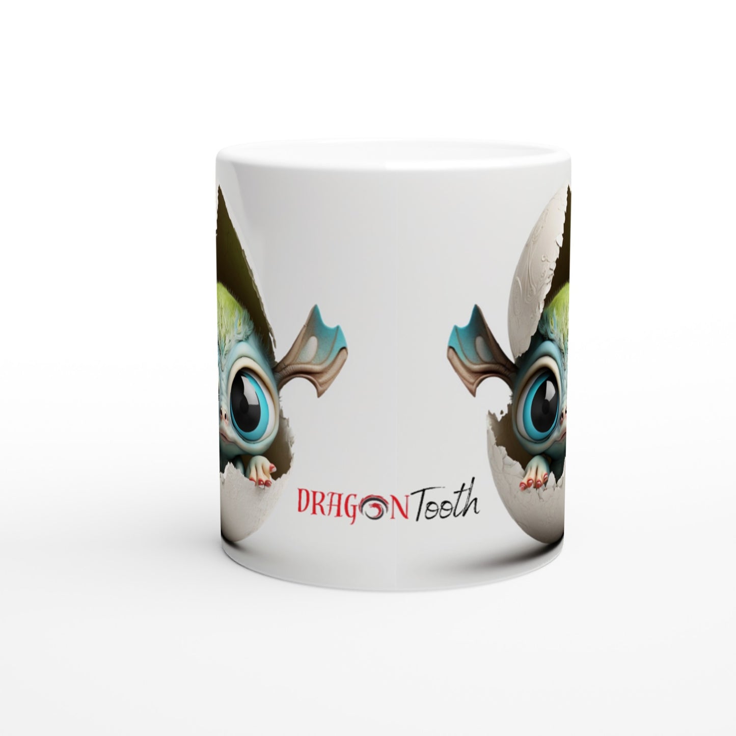Baby Dragon Green - Dragon Tooth : White 11oz Ceramic Mug