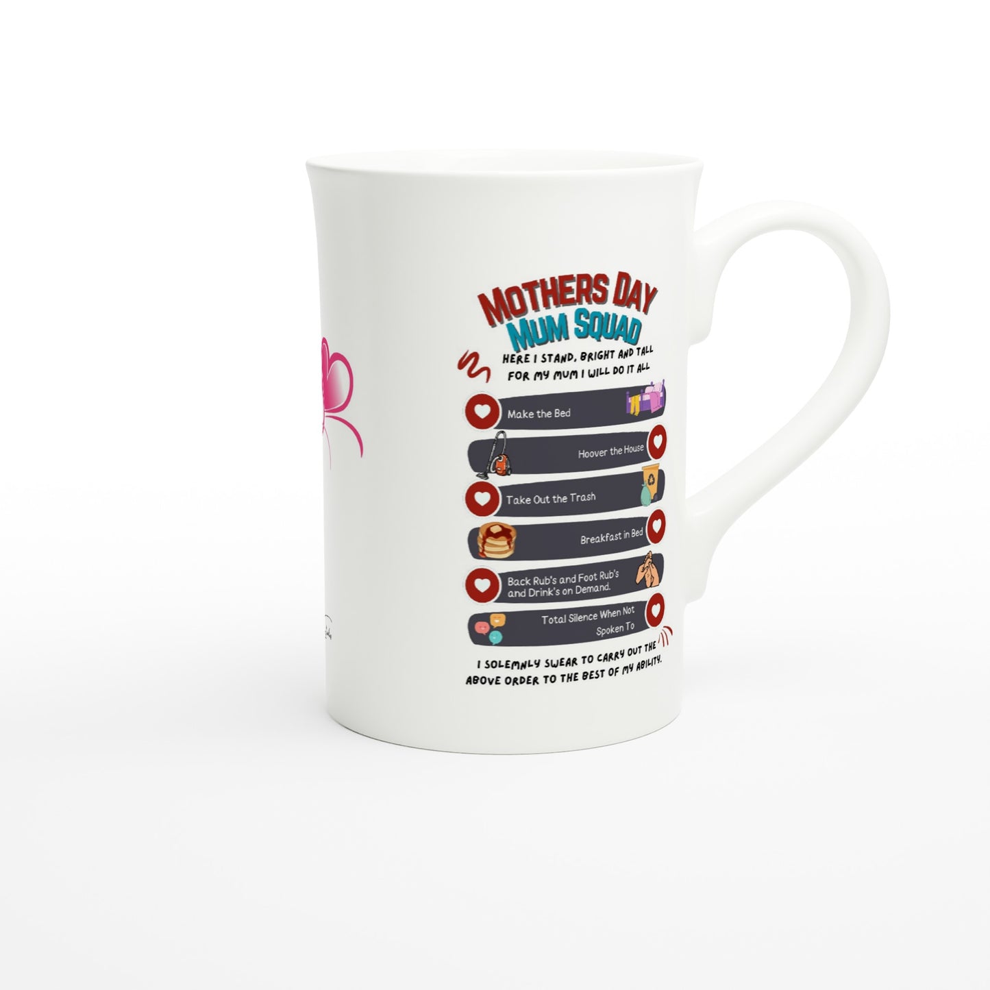 Mothers day, Kids Promise : White 10oz Porcelain Slim Mug