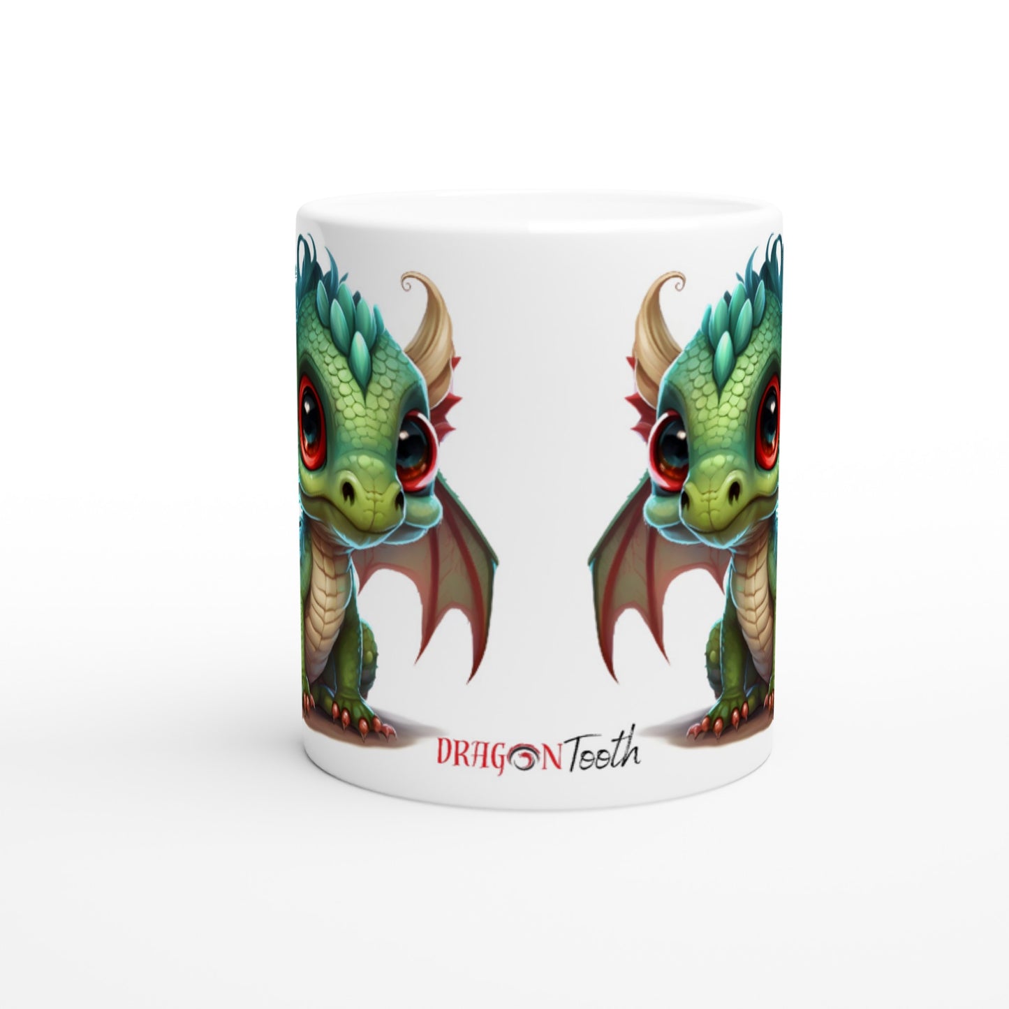 Baby Dragon Green Wing - Dragon Tooth : White 11oz Ceramic Mug