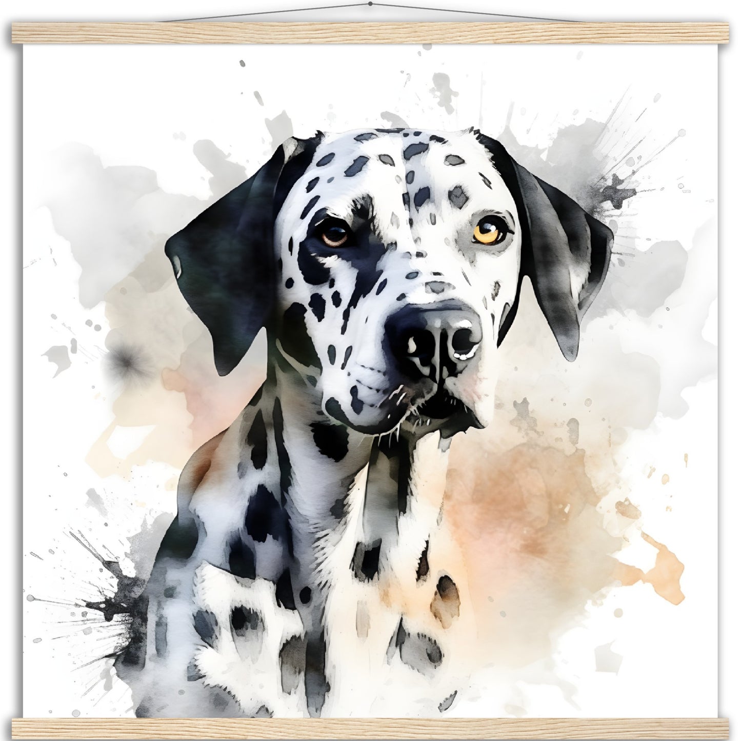 Dalmation Dog (d) Watercolor Premium Matte Paper Poster with Hanger