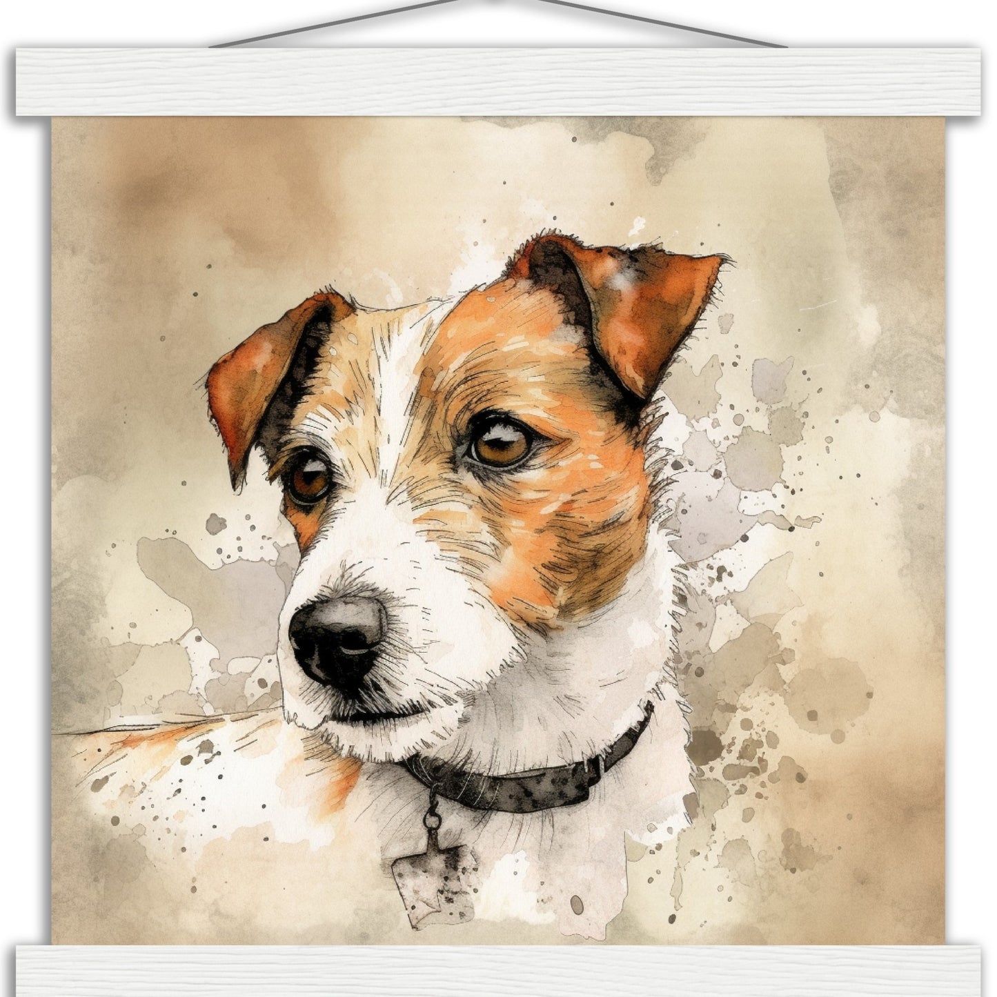Jack Russell Dog Watercolor Premium Matte Paper Poster with Hanger