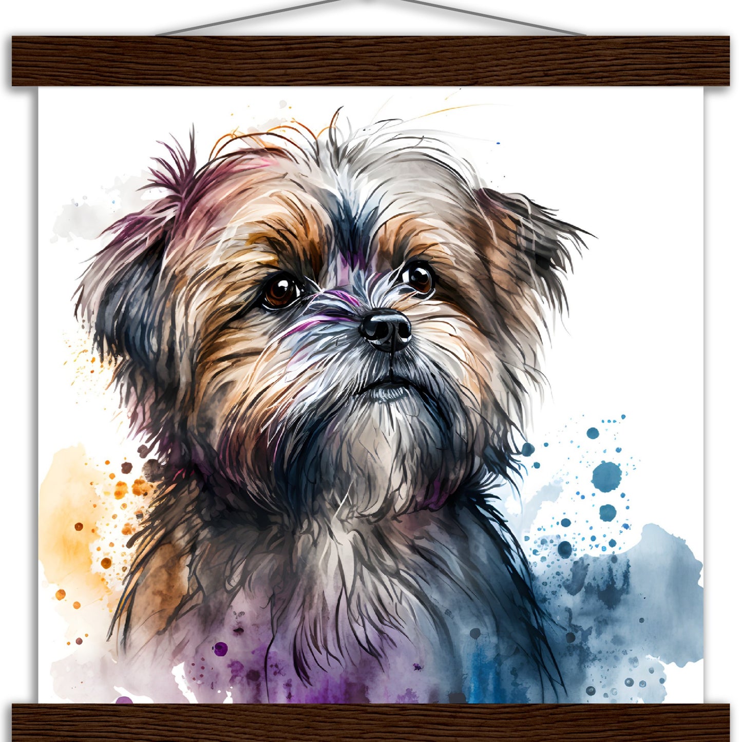 Shorkie (d) Watercolor Premium Matte Paper Poster with Hanger