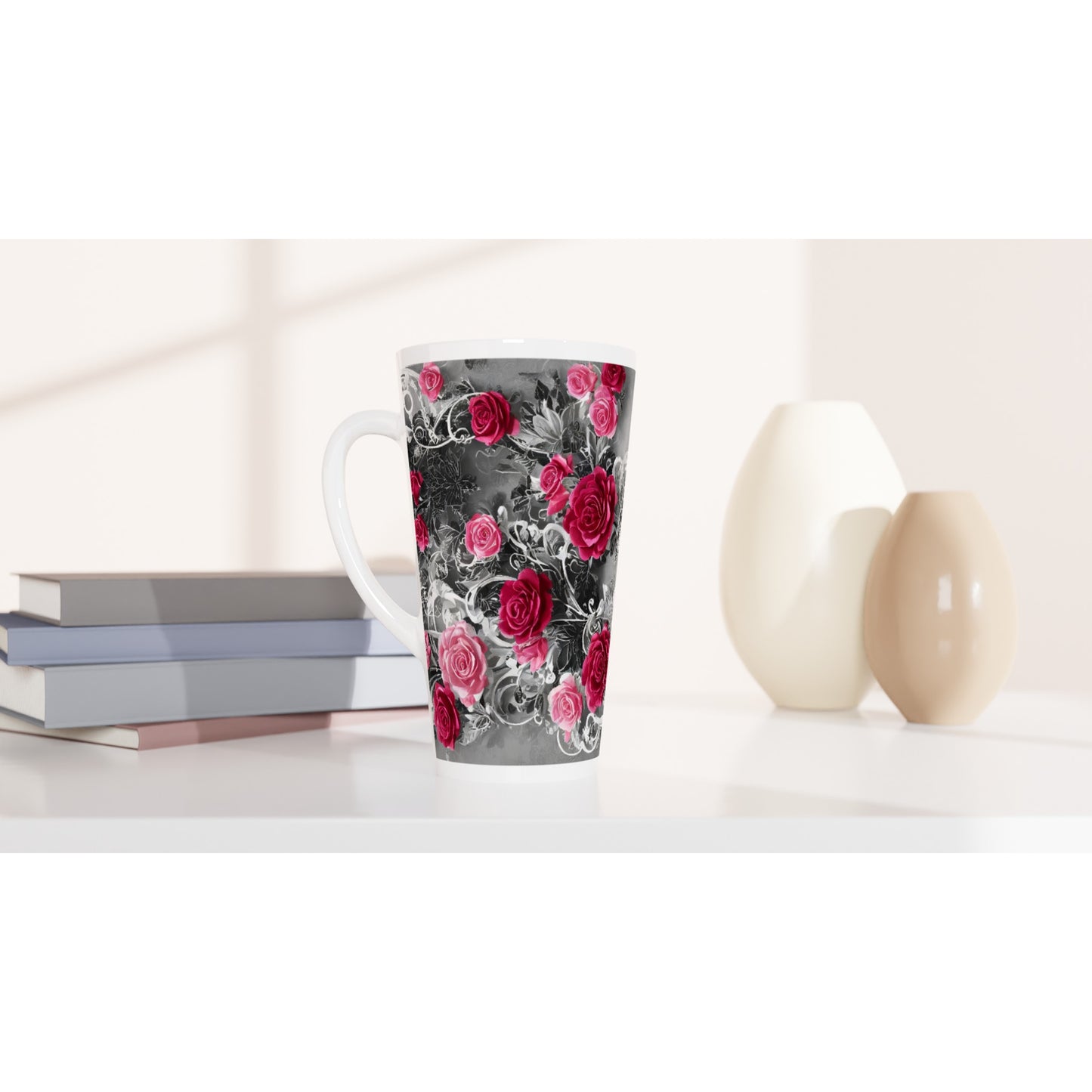 Classic Floral : White Latte 17oz Ceramic Mug