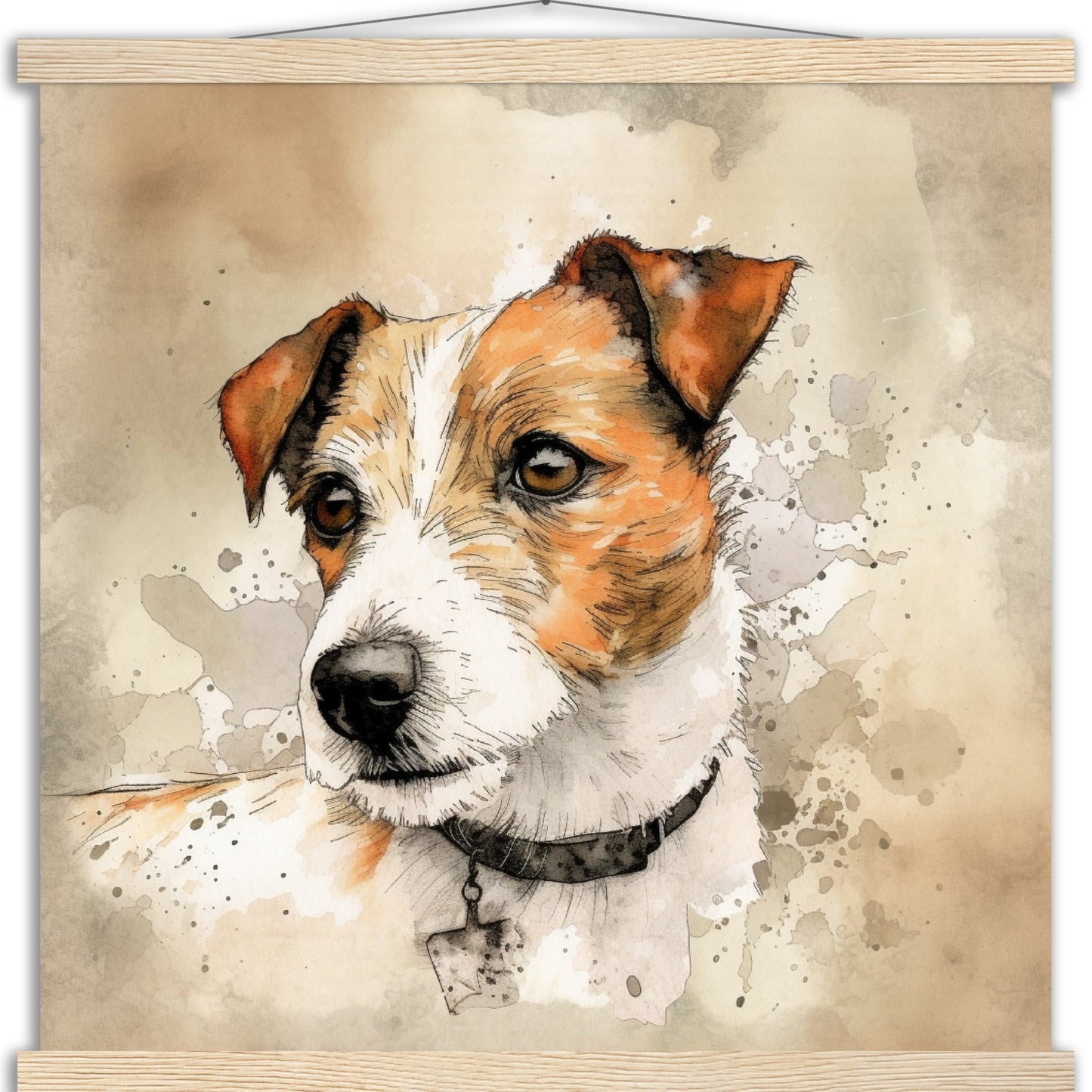 Jack Russell Dog Watercolor Premium Matte Paper Poster with Hanger
