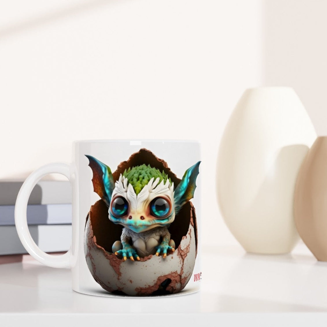 Baby Dragon Blue - Dragon Tooth : White 11oz Ceramic Mug