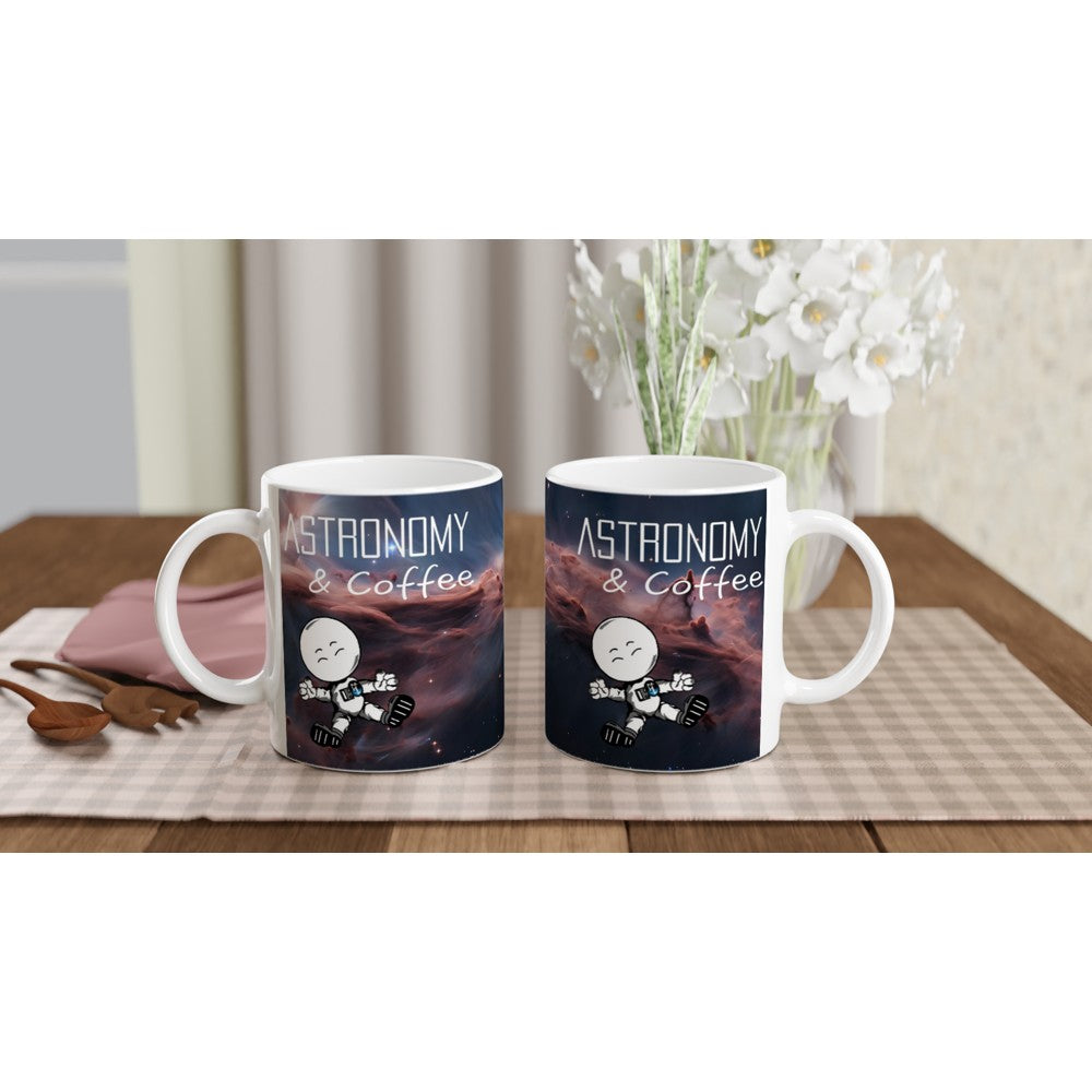 Astronomy & Coffee Scorched Sky Nebula White 11oz Ceramic Mug