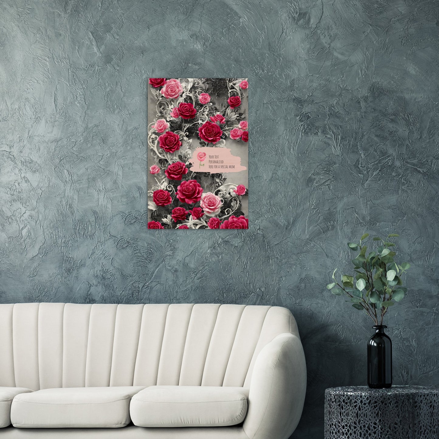 Wood Prints (Personalised Mothers Day): Classic Rose.