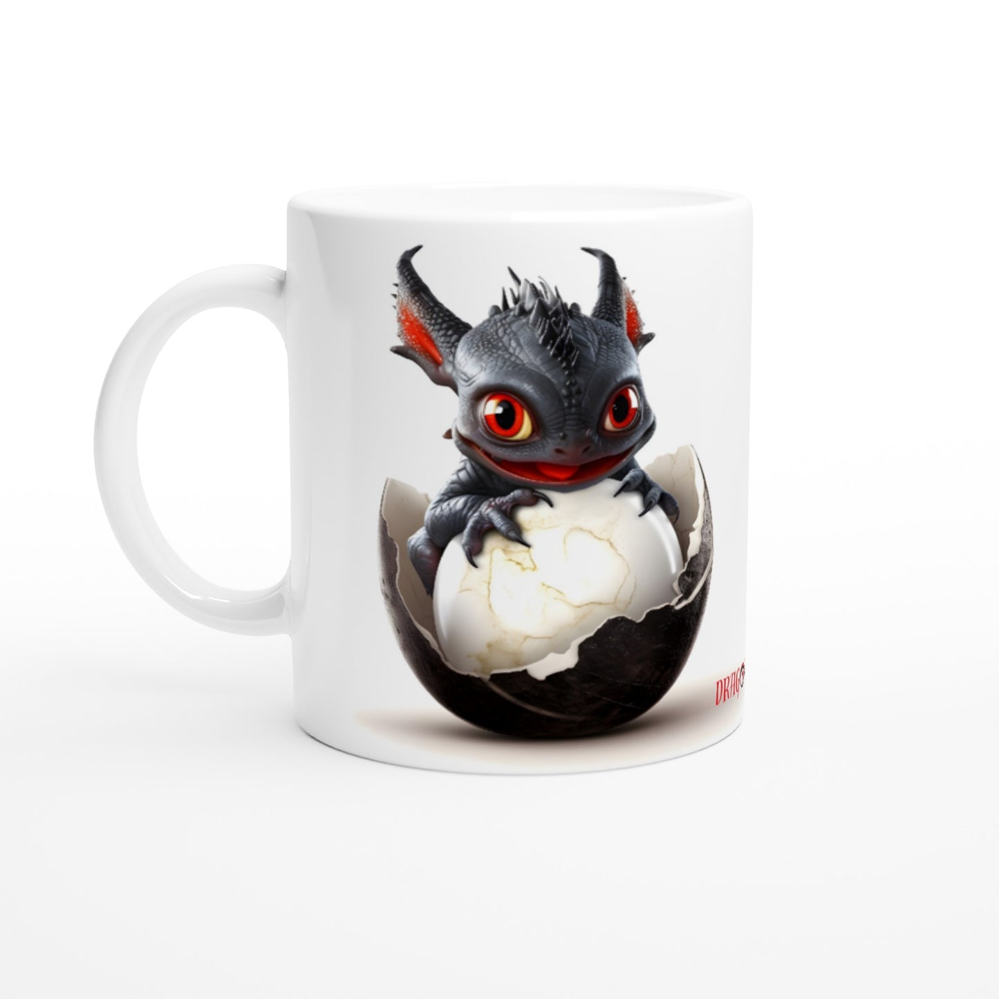 Baby Dragon Black Red - Dragon Tooth : White 11oz Ceramic Mug