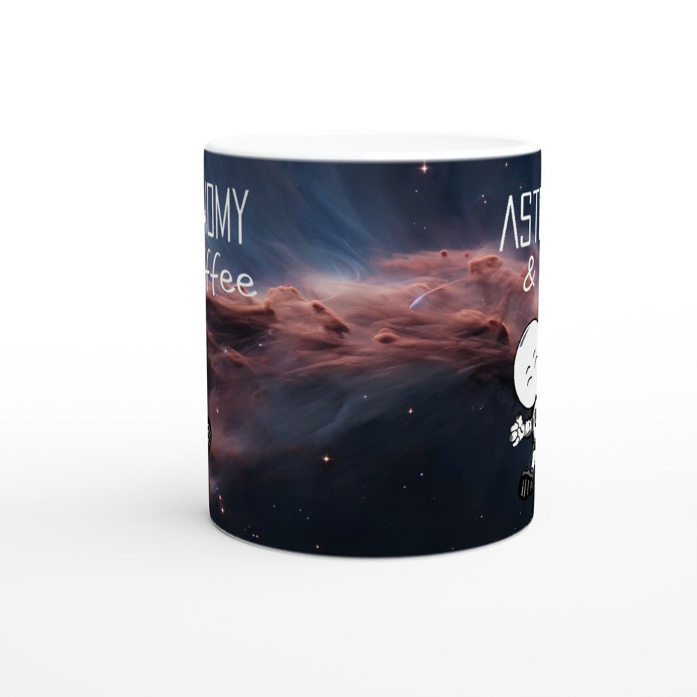 Astronomy & Coffee Scorched Sky Nebula White 11oz Ceramic Mug