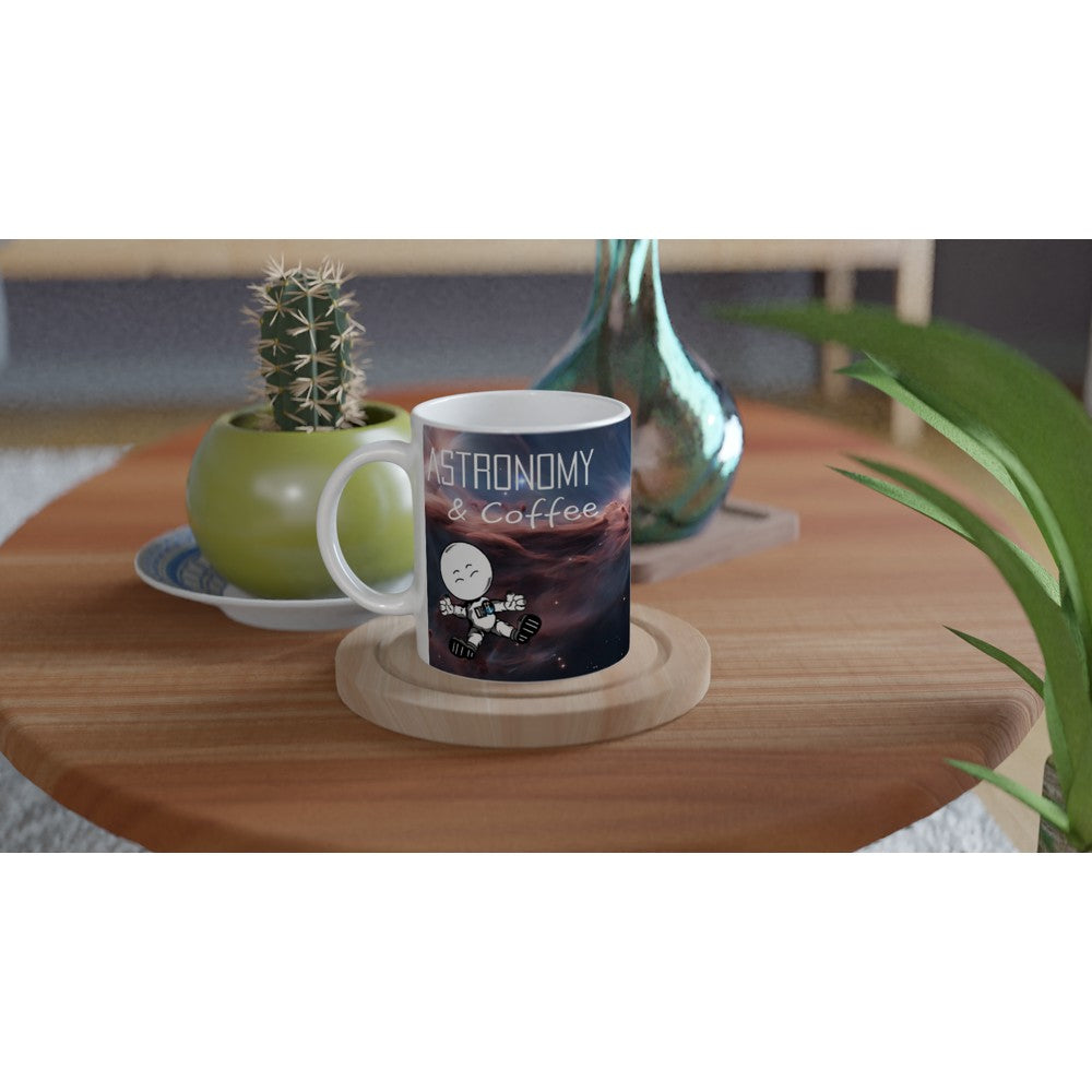 Astronomy & Coffee Scorched Sky Nebula White 11oz Ceramic Mug