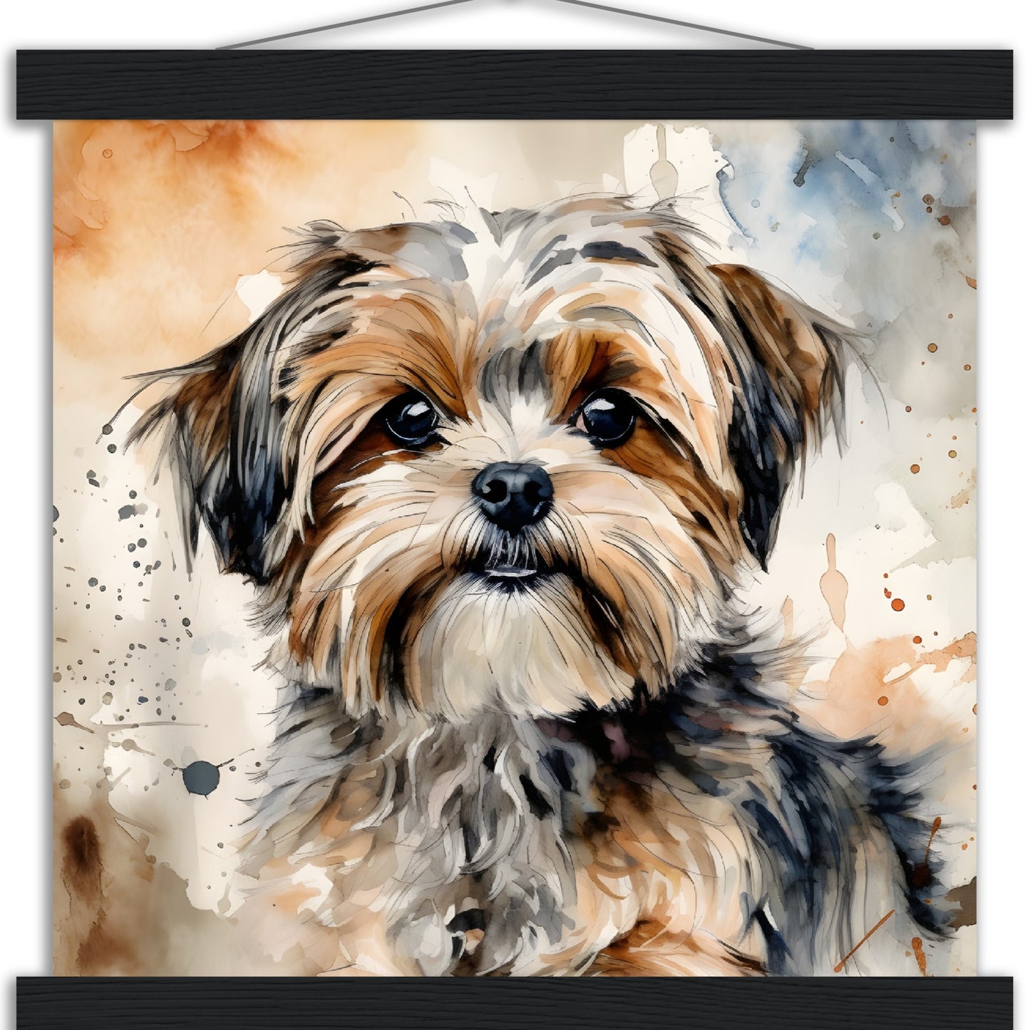 Shorkie (b) Watercolor Premium Matte Paper Poster with Hanger