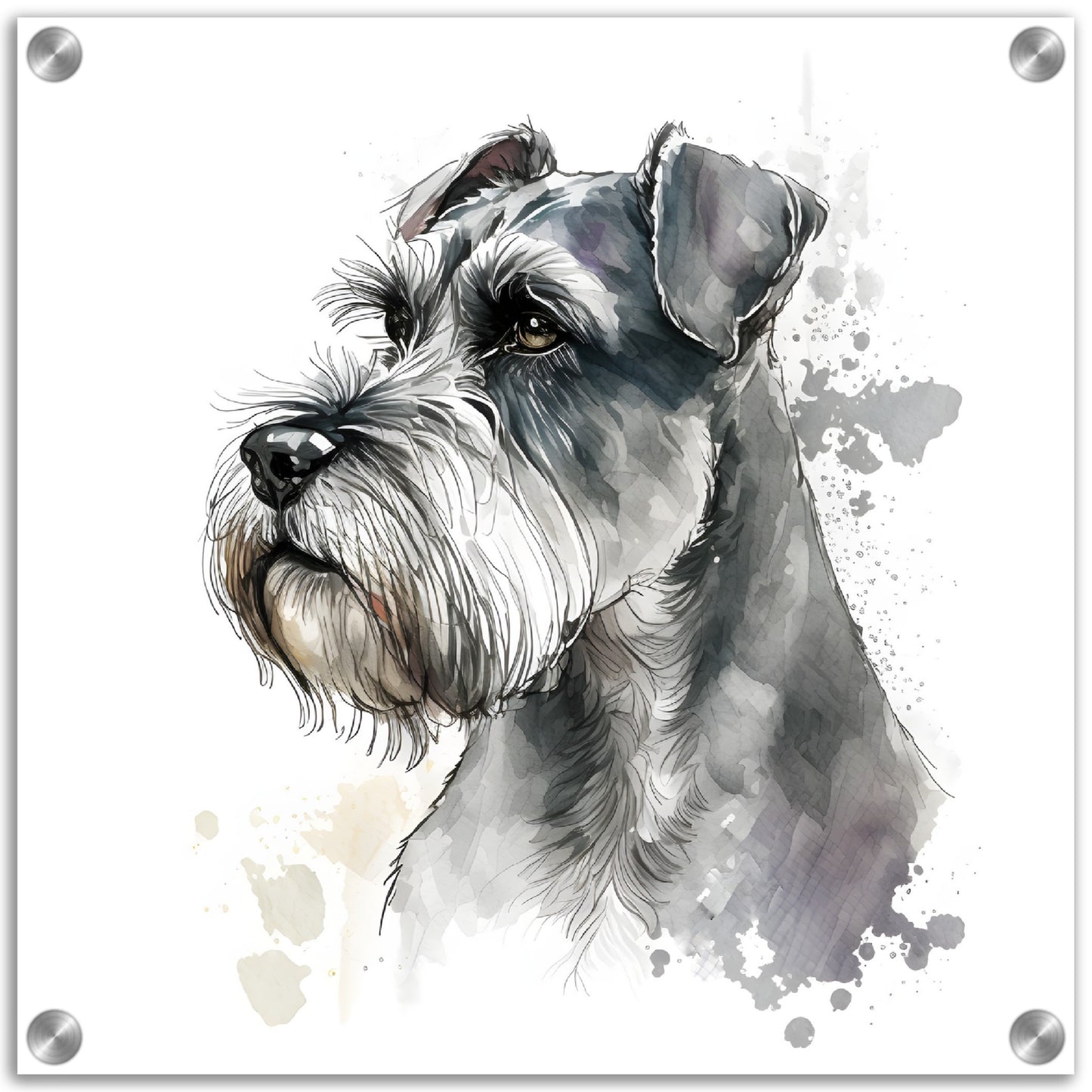 Miniature Schnauzer (c) Dog Watercolor Acrylic Print