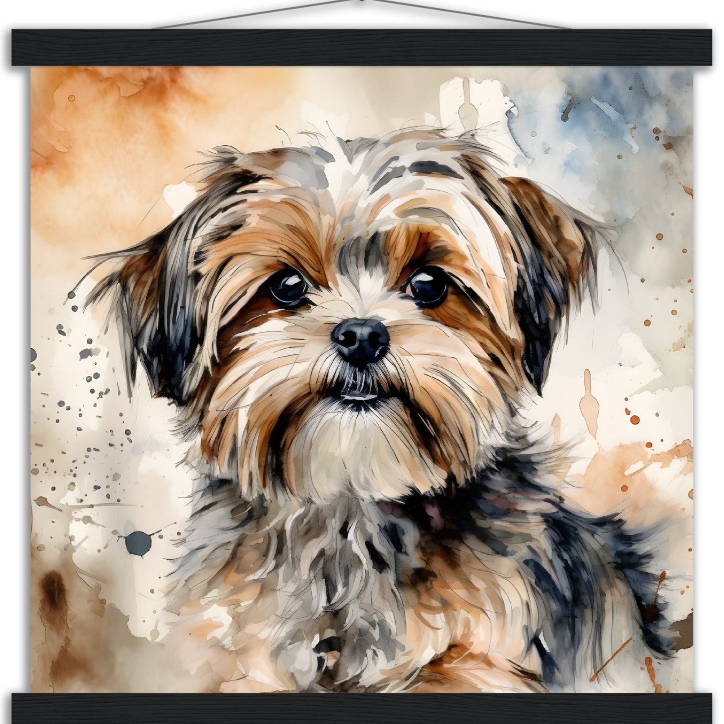 Shorkie (b) Watercolor Premium Matte Paper Poster with Hanger
