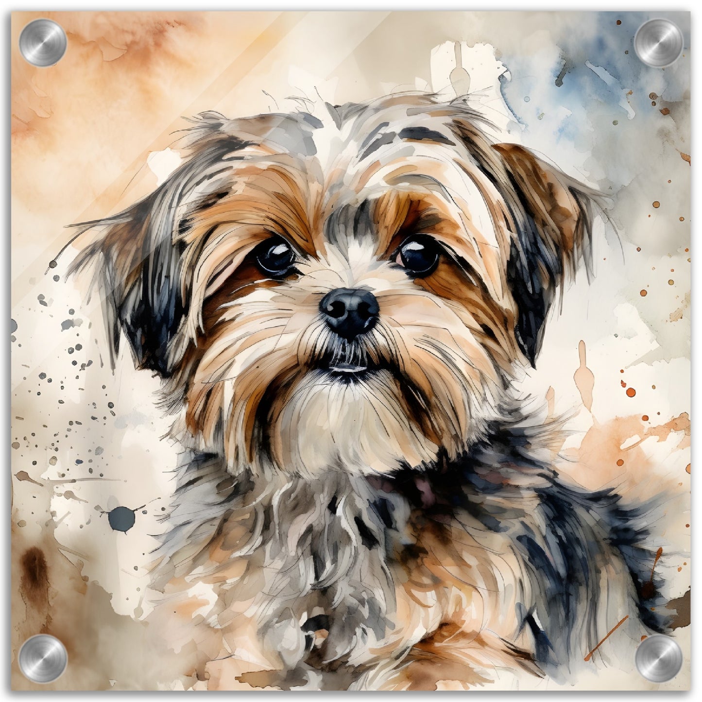 Shorkie (b) Dog Watercolor Acrylic Print