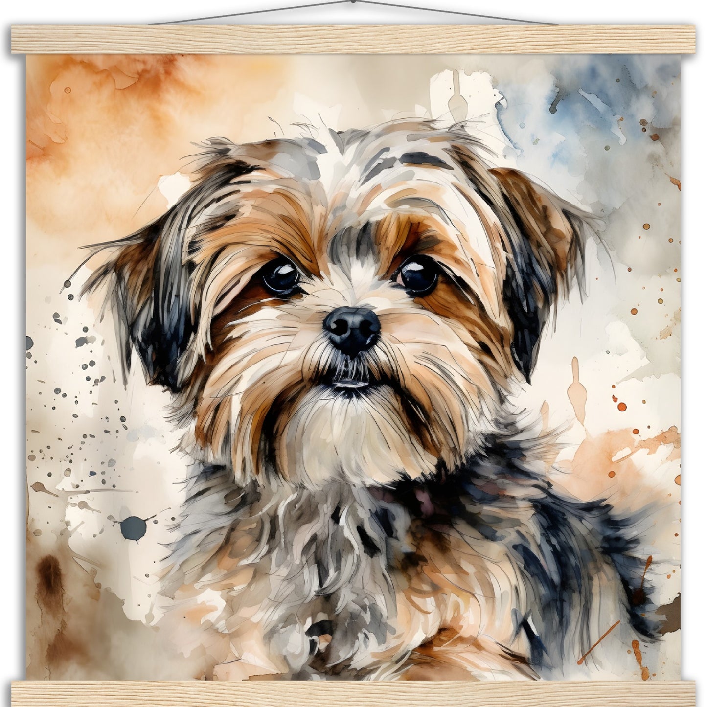 Shorkie (b) Watercolor Premium Matte Paper Poster with Hanger