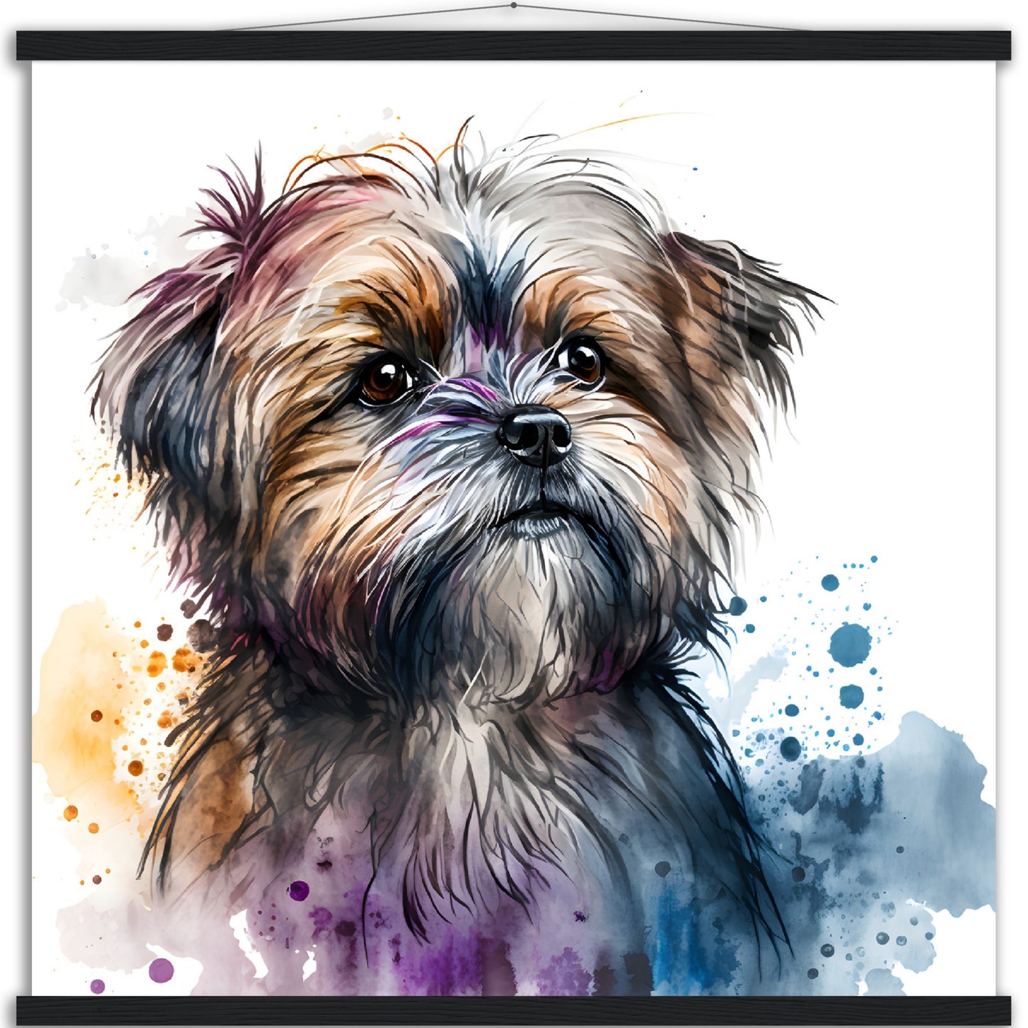 Shorkie (d) Watercolor Premium Matte Paper Poster with Hanger