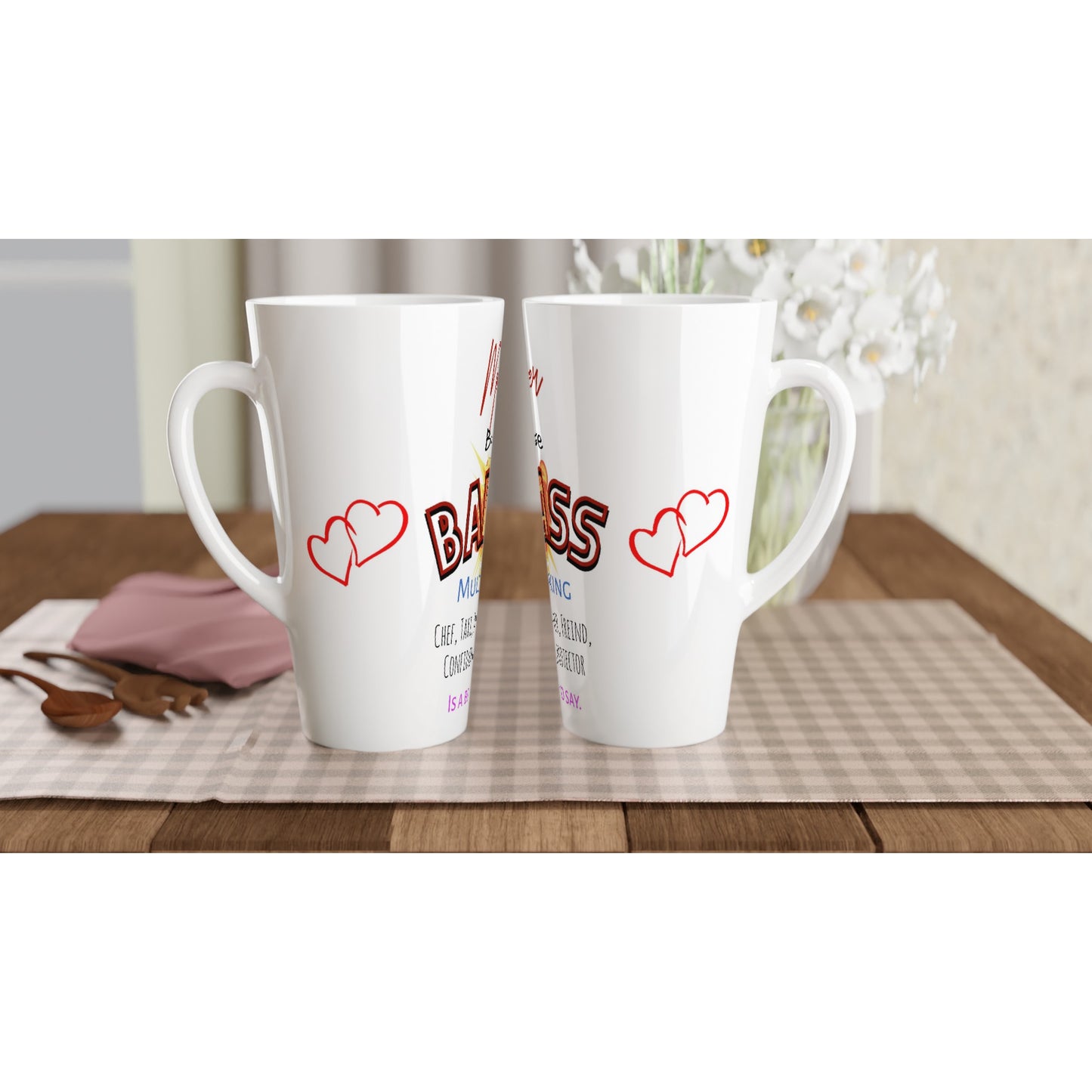 Mother, because Bad Ass Multi Tasking... : White Latte 17oz Ceramic Mug