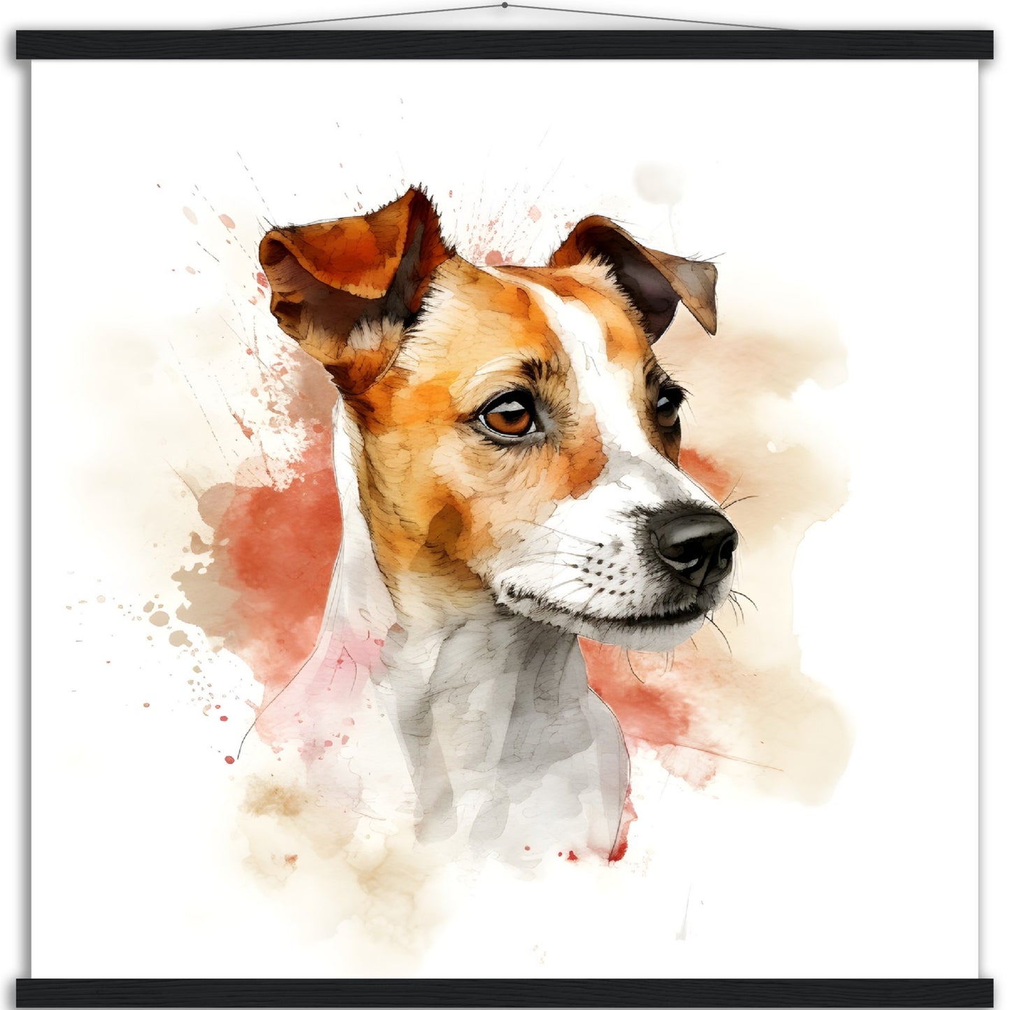 Jack Russell Dog (d) Watercolor Premium Matte Paper Poster with Hanger
