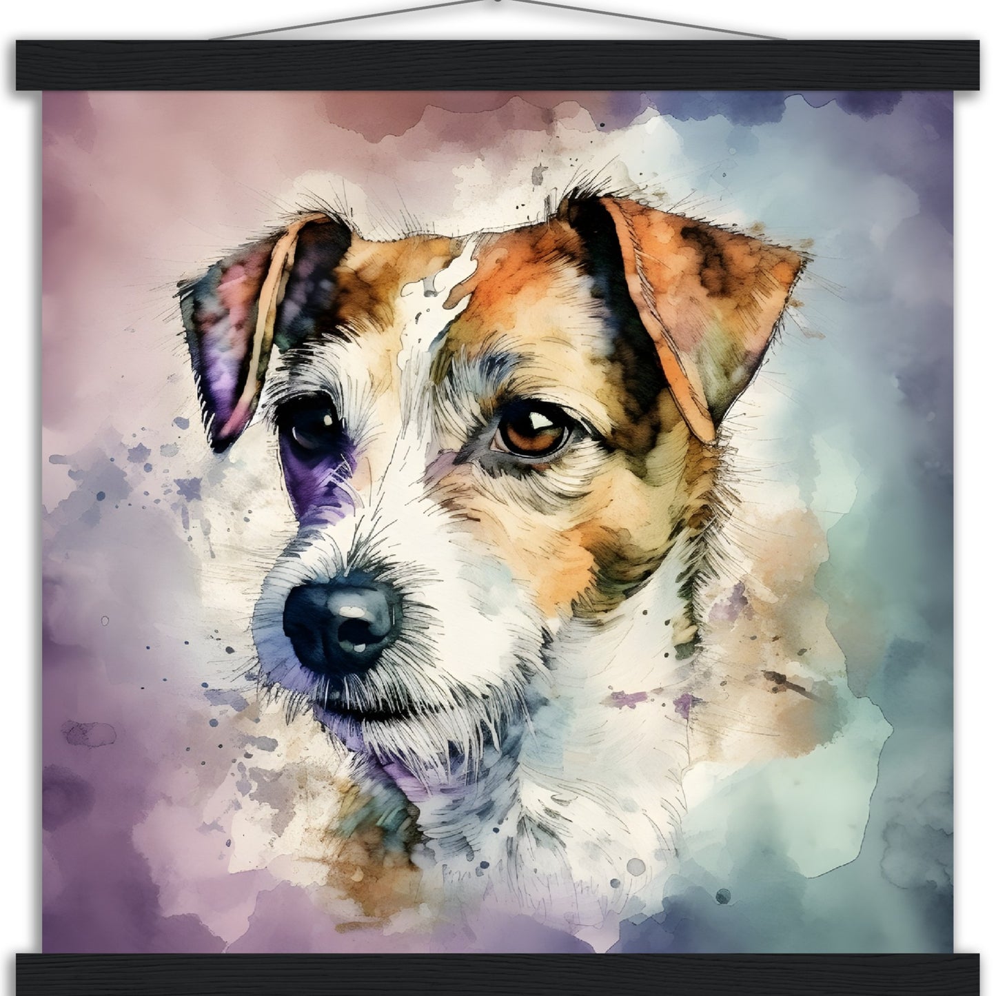Jack Russell Dog (c) Watercolor Premium Matte Paper Poster with Hanger