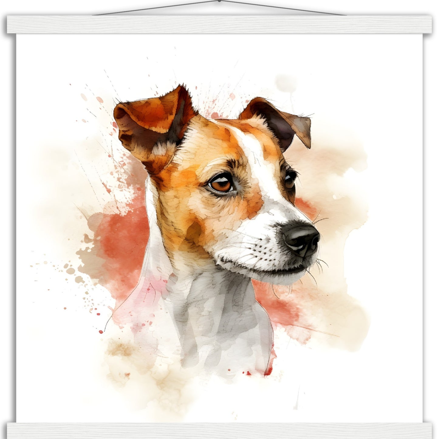 Jack Russell Dog (d) Watercolor Premium Matte Paper Poster with Hanger