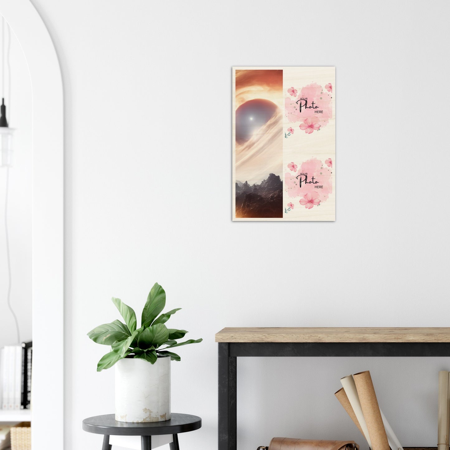 Wood Prints : Twin Photo Display (Personalised Mothers Day): Consumed Star.