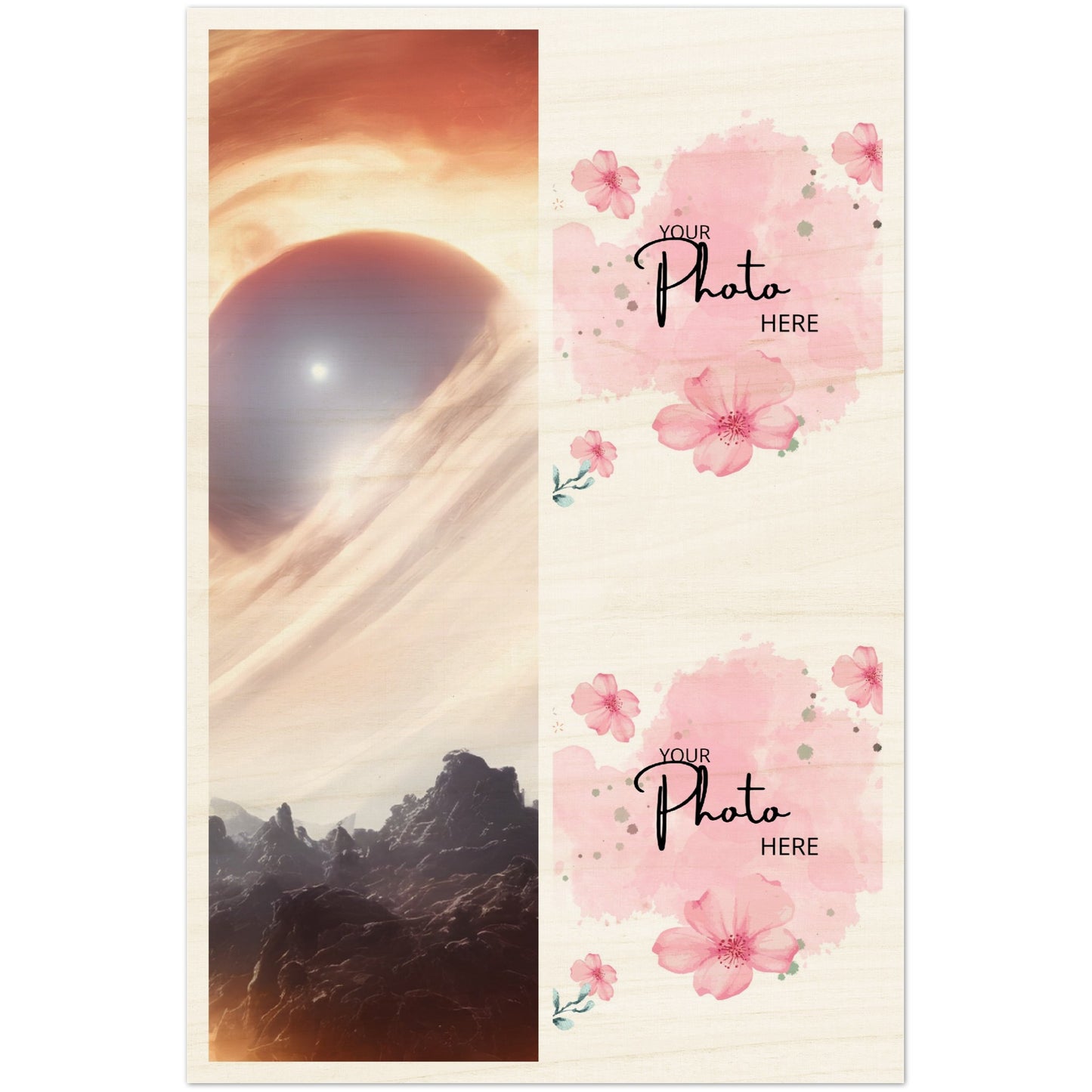 Wood Prints : Twin Photo Display (Personalised Mothers Day): Consumed Star.