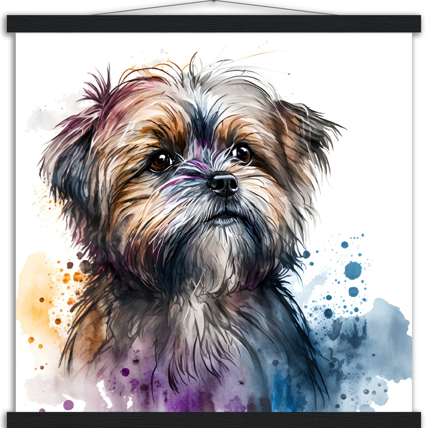 Shorkie (d) Watercolor Premium Matte Paper Poster with Hanger