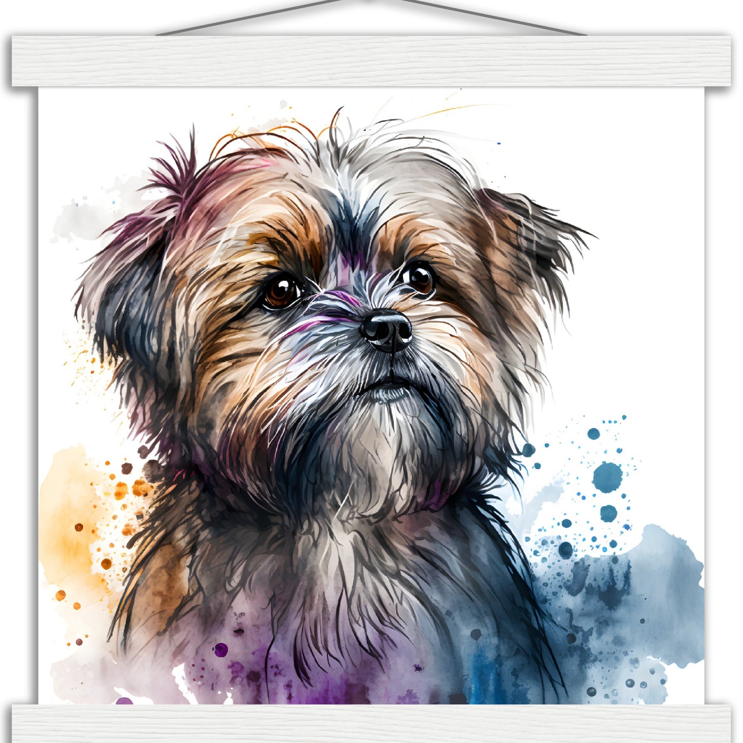 Shorkie (d) Watercolor Premium Matte Paper Poster with Hanger