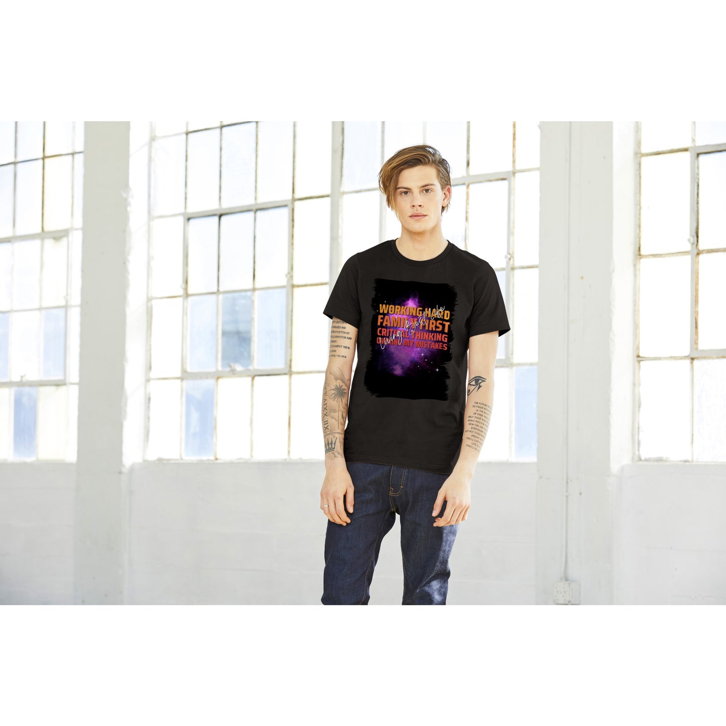 Working Hard : Premium Unisex Crewneck T-shirt