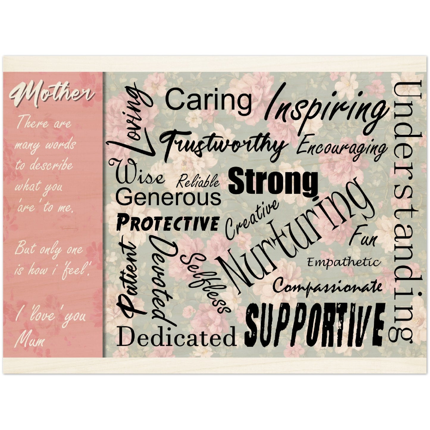 Wood Prints : Mothers Day Mothers Words