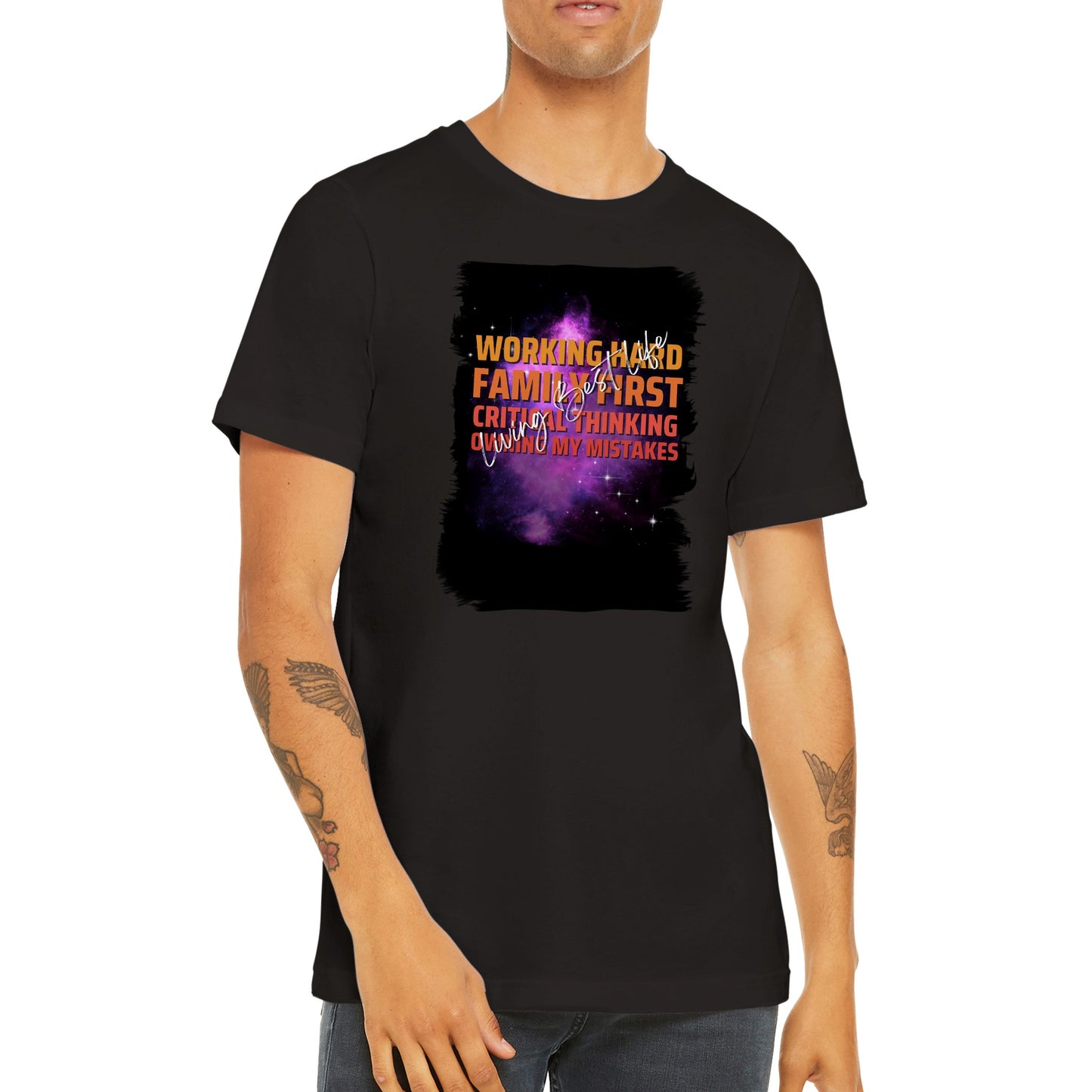 Working Hard : Premium Unisex Crewneck T-shirt
