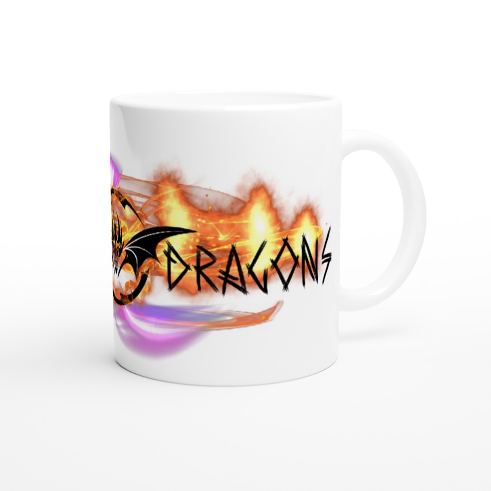 Here Live Dragons: Dragon design with text White 11oz Ceramic Mug