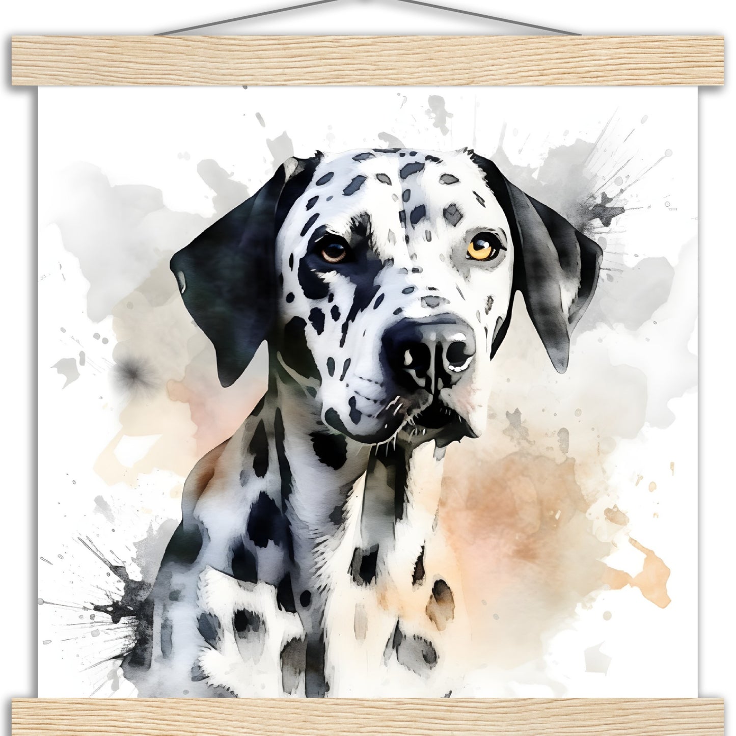 Dalmation Dog (d) Watercolor Premium Matte Paper Poster with Hanger