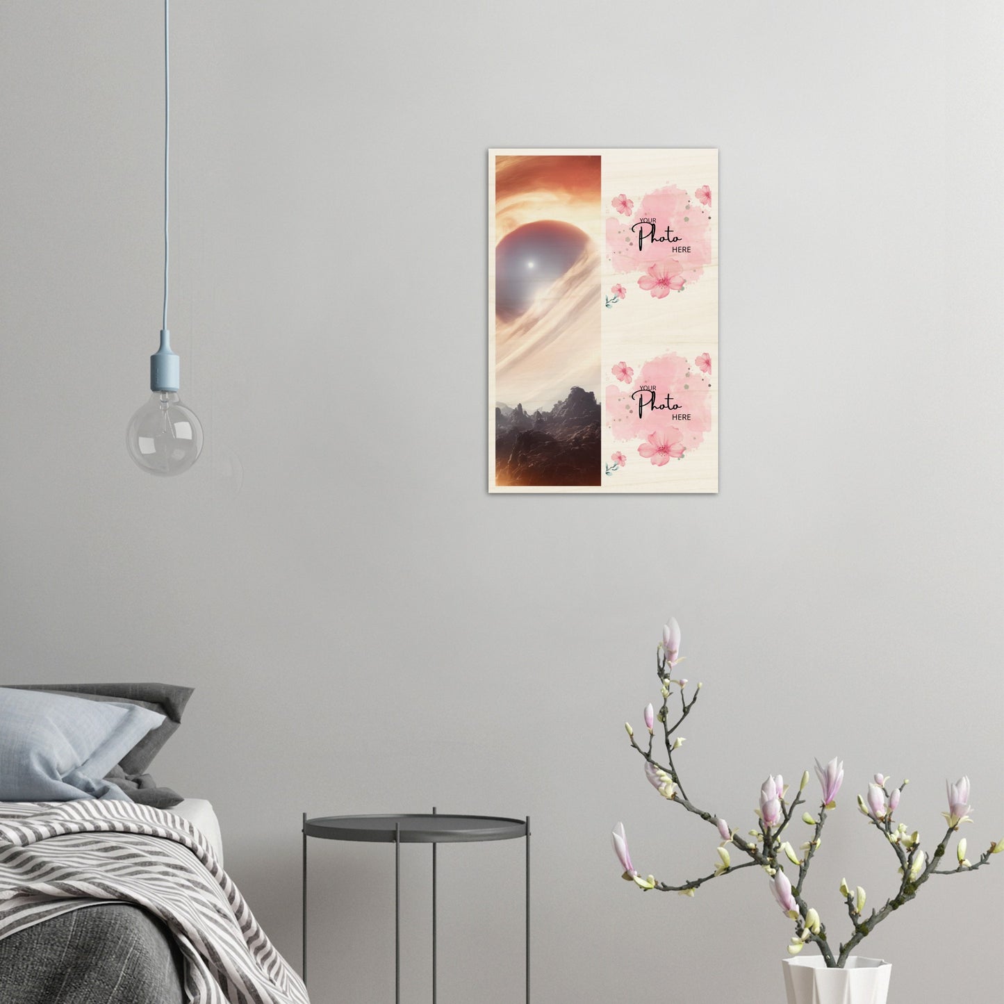 Wood Prints : Twin Photo Display (Personalised Mothers Day): Consumed Star.