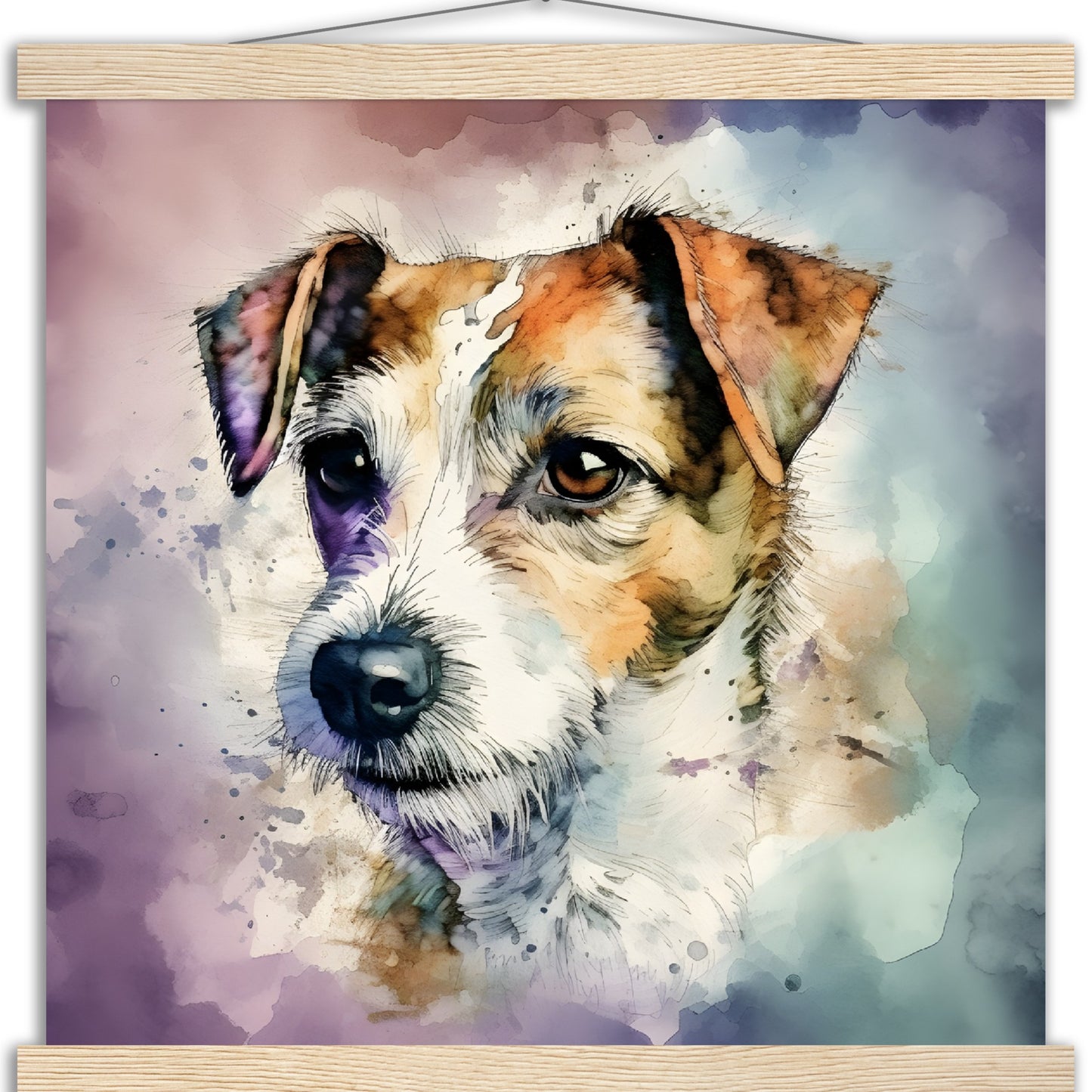 Jack Russell Dog (c) Watercolor Premium Matte Paper Poster with Hanger