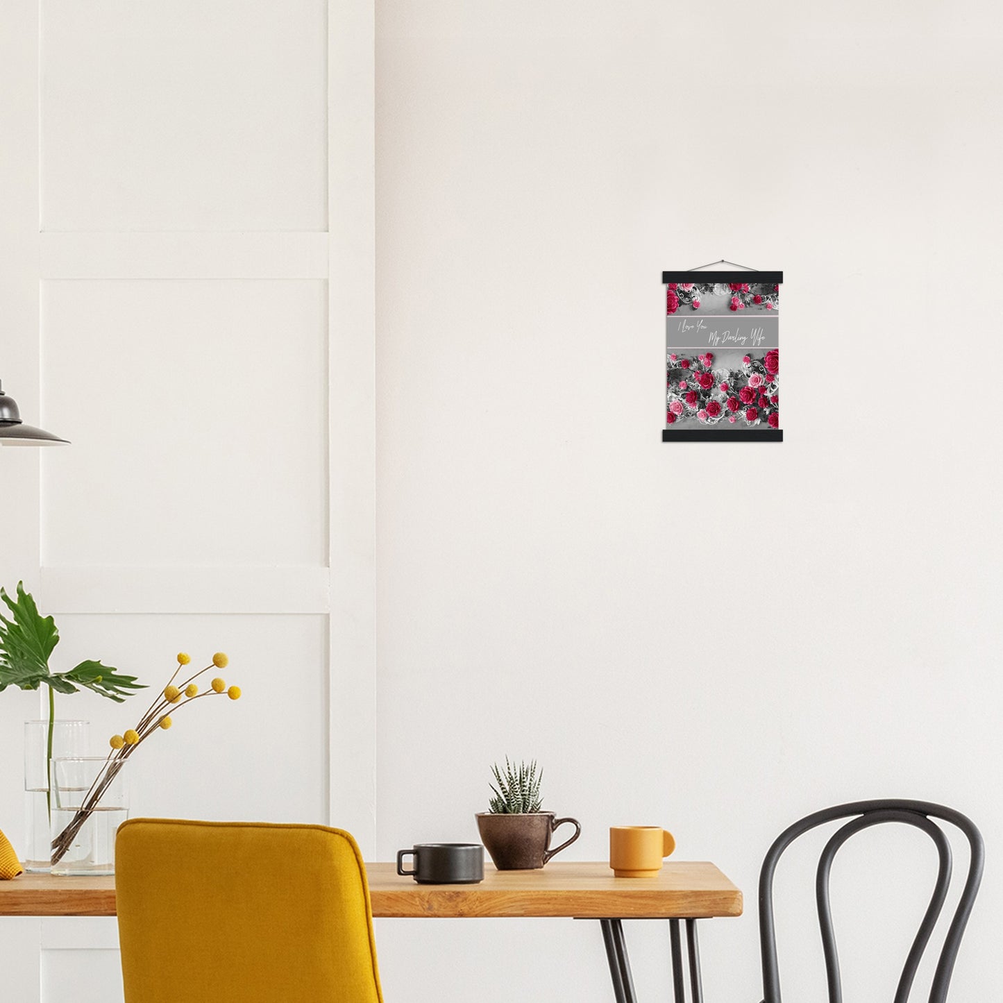 CUSTOMISE THE TEXT : I love you, My DArling Wife : Traditional Rose Premium Matte Paper Poster & Hanger