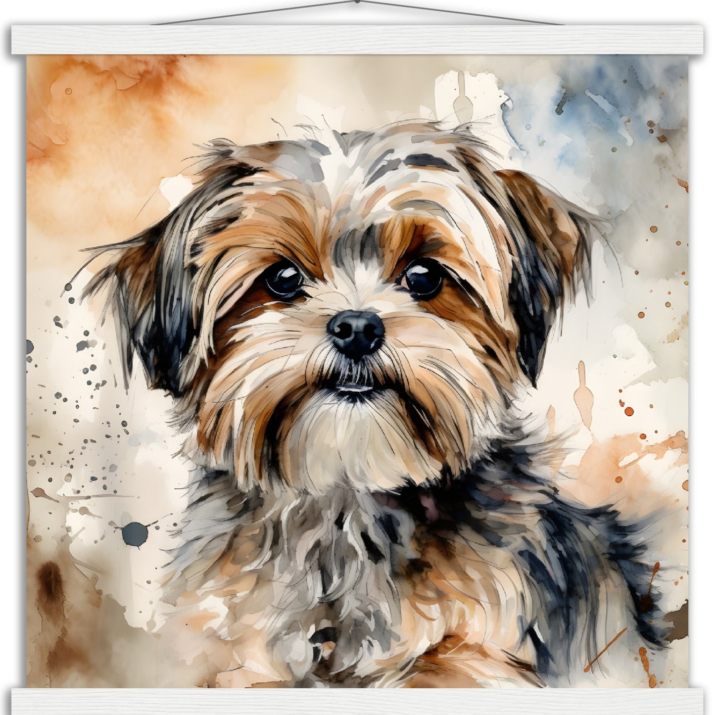 Shorkie (b) Watercolor Premium Matte Paper Poster with Hanger