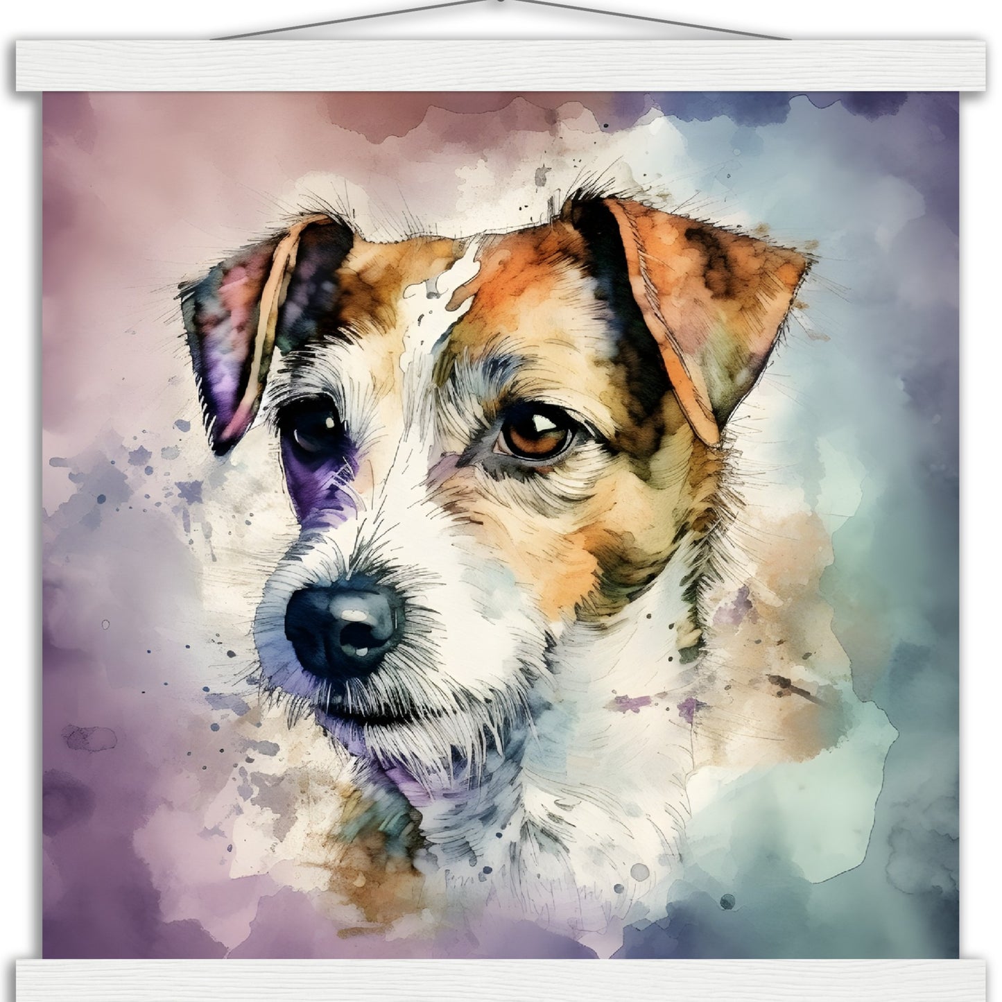 Jack Russell Dog (c) Watercolor Premium Matte Paper Poster with Hanger