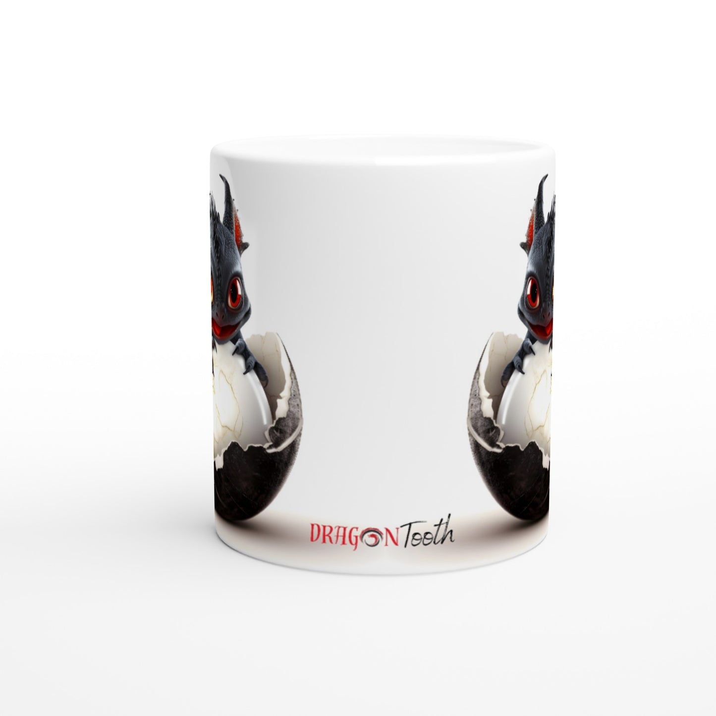 Baby Dragon Black Red - Dragon Tooth : White 11oz Ceramic Mug
