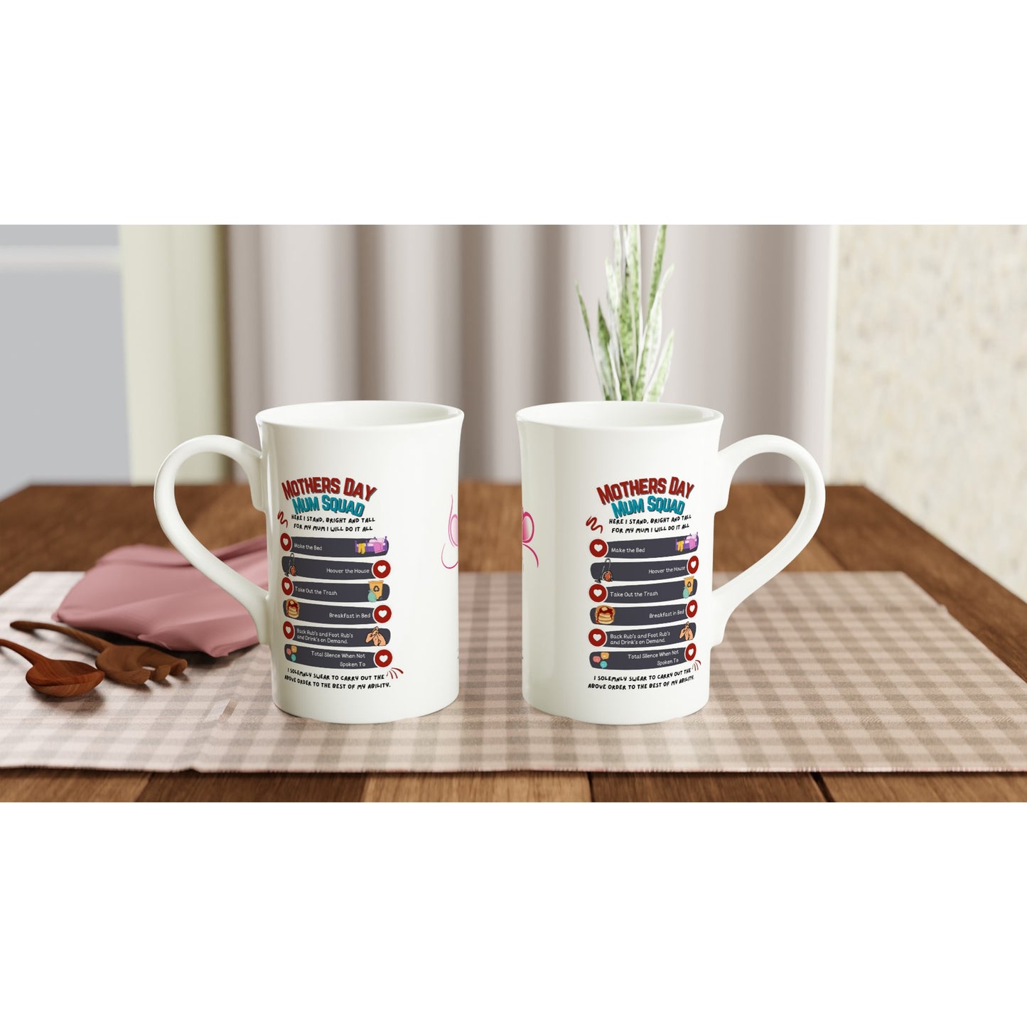Mothers day, Kids Promise : White 10oz Porcelain Slim Mug