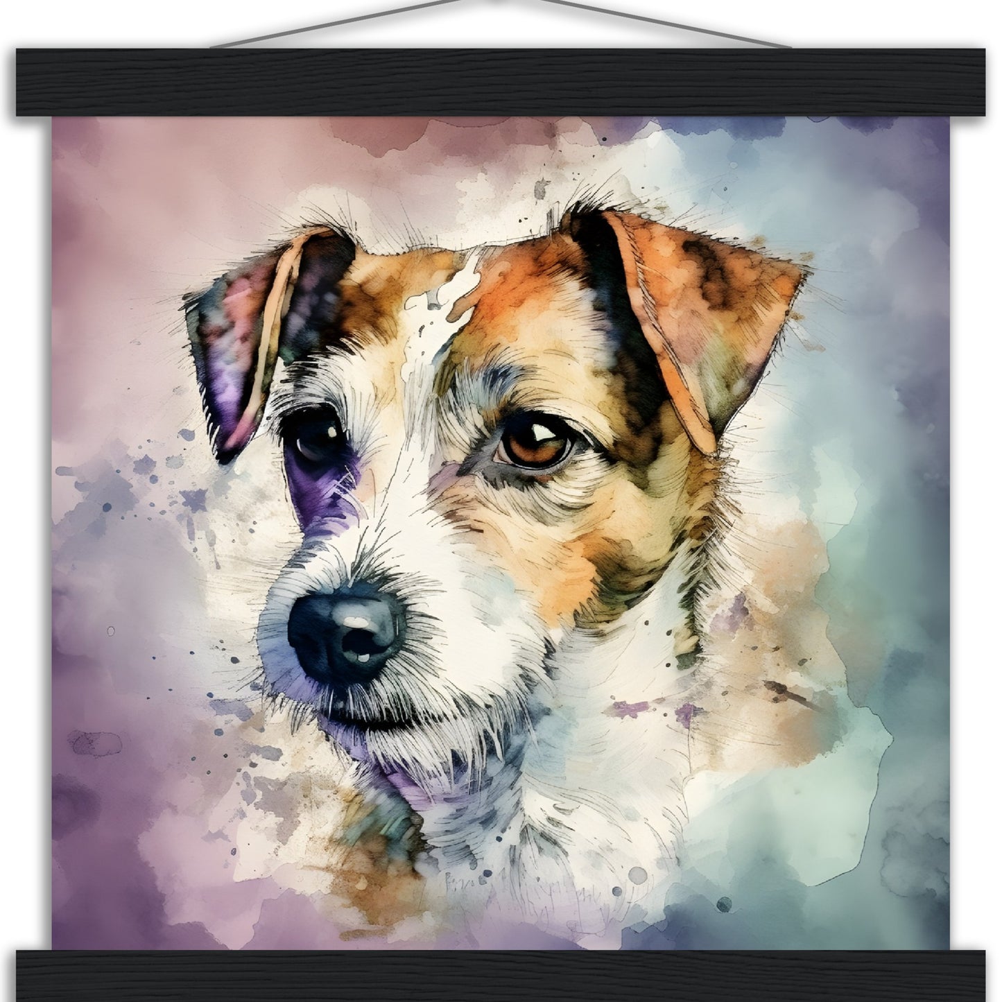 Jack Russell Dog (c) Watercolor Premium Matte Paper Poster with Hanger