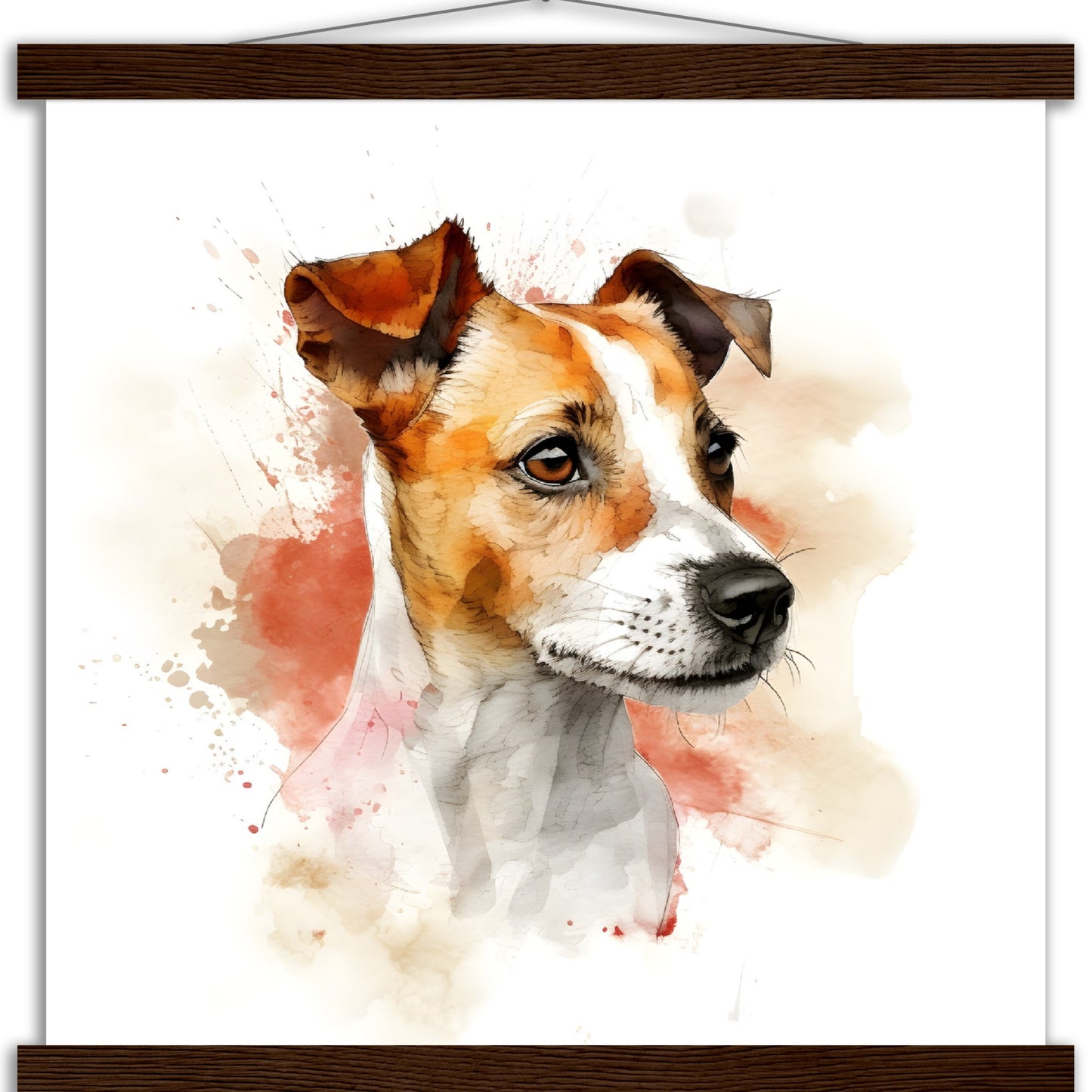 Jack Russell Dog (d) Watercolor Premium Matte Paper Poster with Hanger