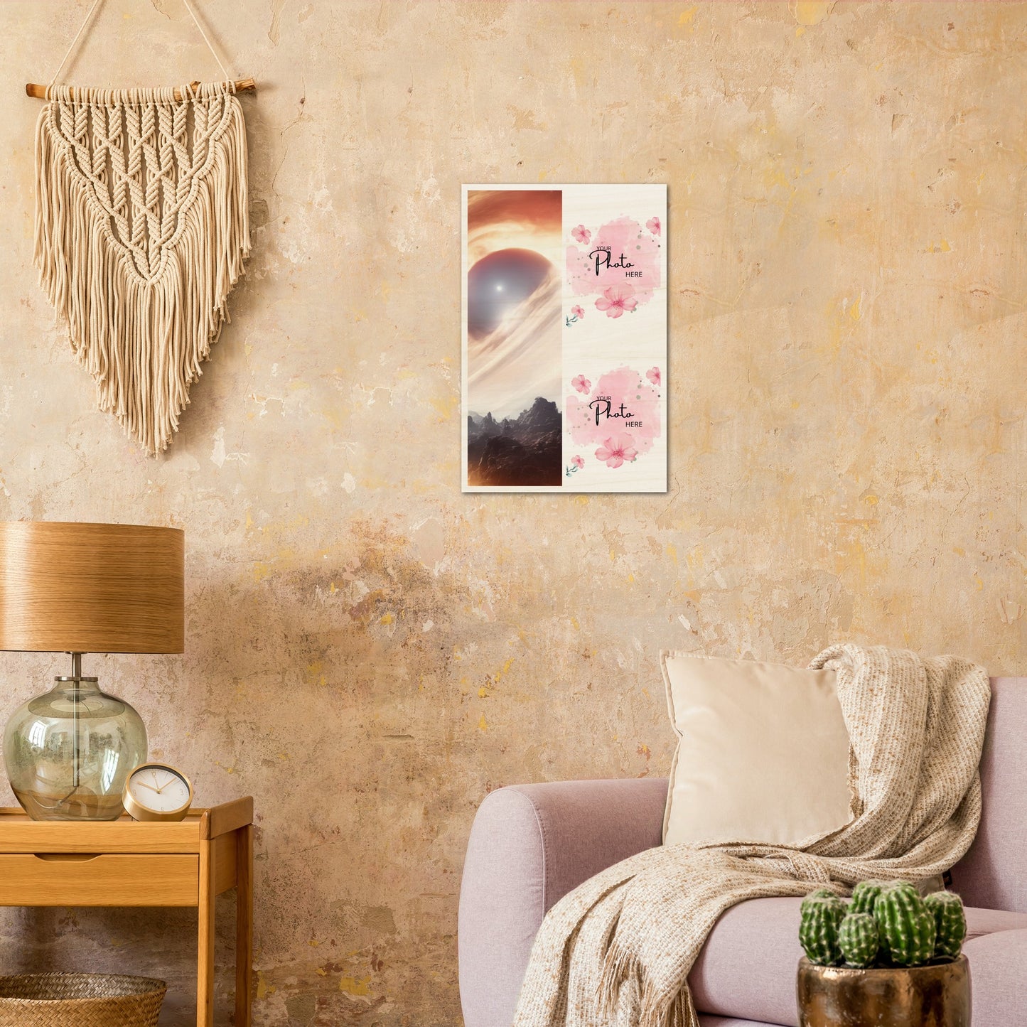 Wood Prints : Twin Photo Display (Personalised Mothers Day): Consumed Star.