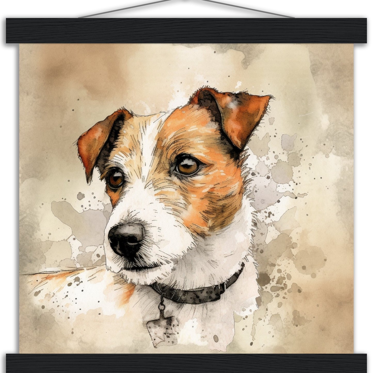 Jack Russell Dog Watercolor Premium Matte Paper Poster with Hanger