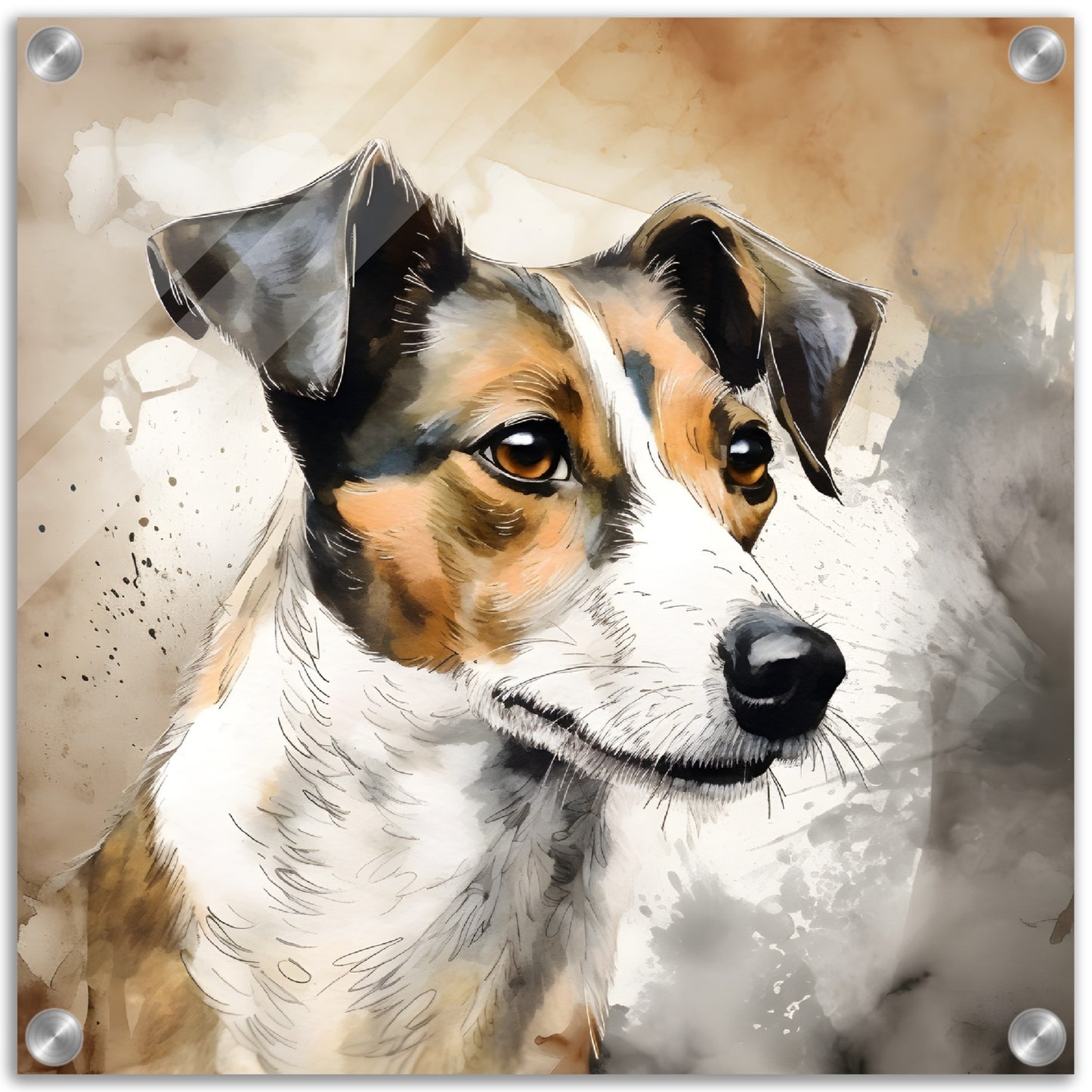 Jack Russell (c) Dog Watercolor Acrylic Print
