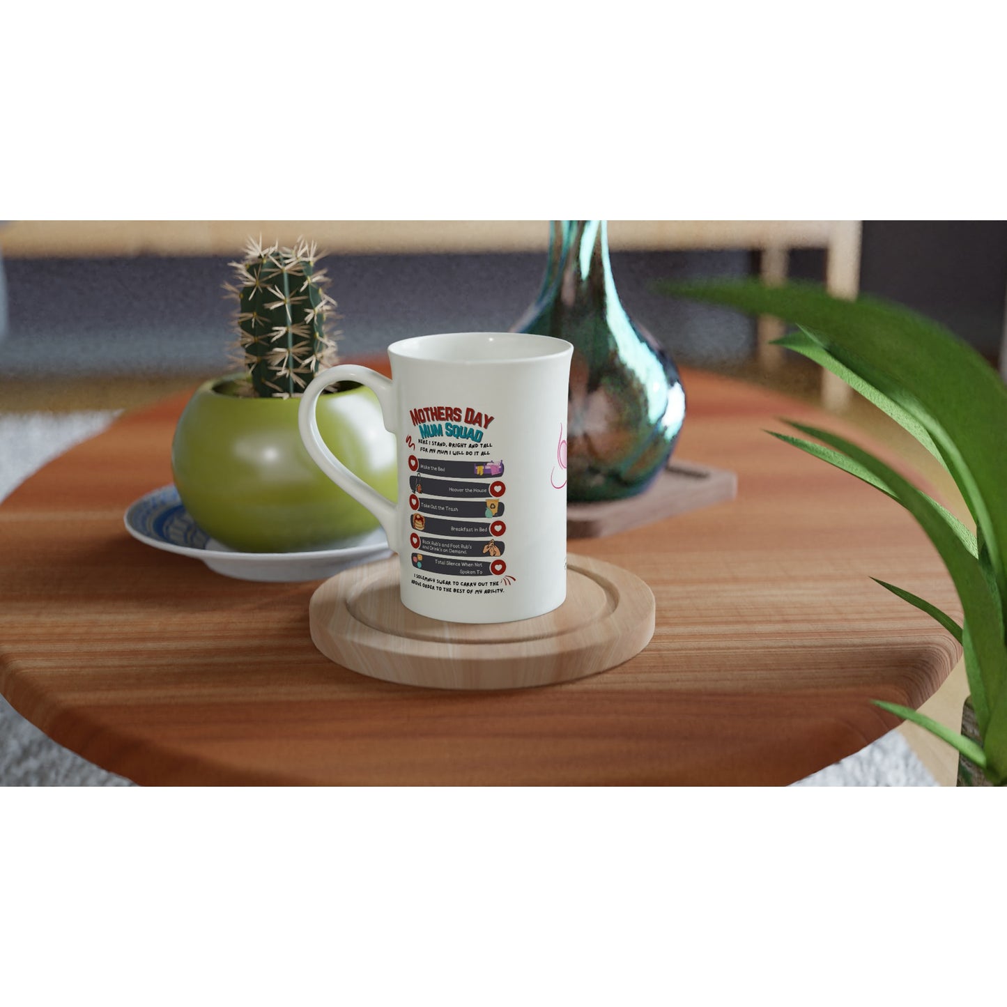Mothers day, Kids Promise : White 10oz Porcelain Slim Mug