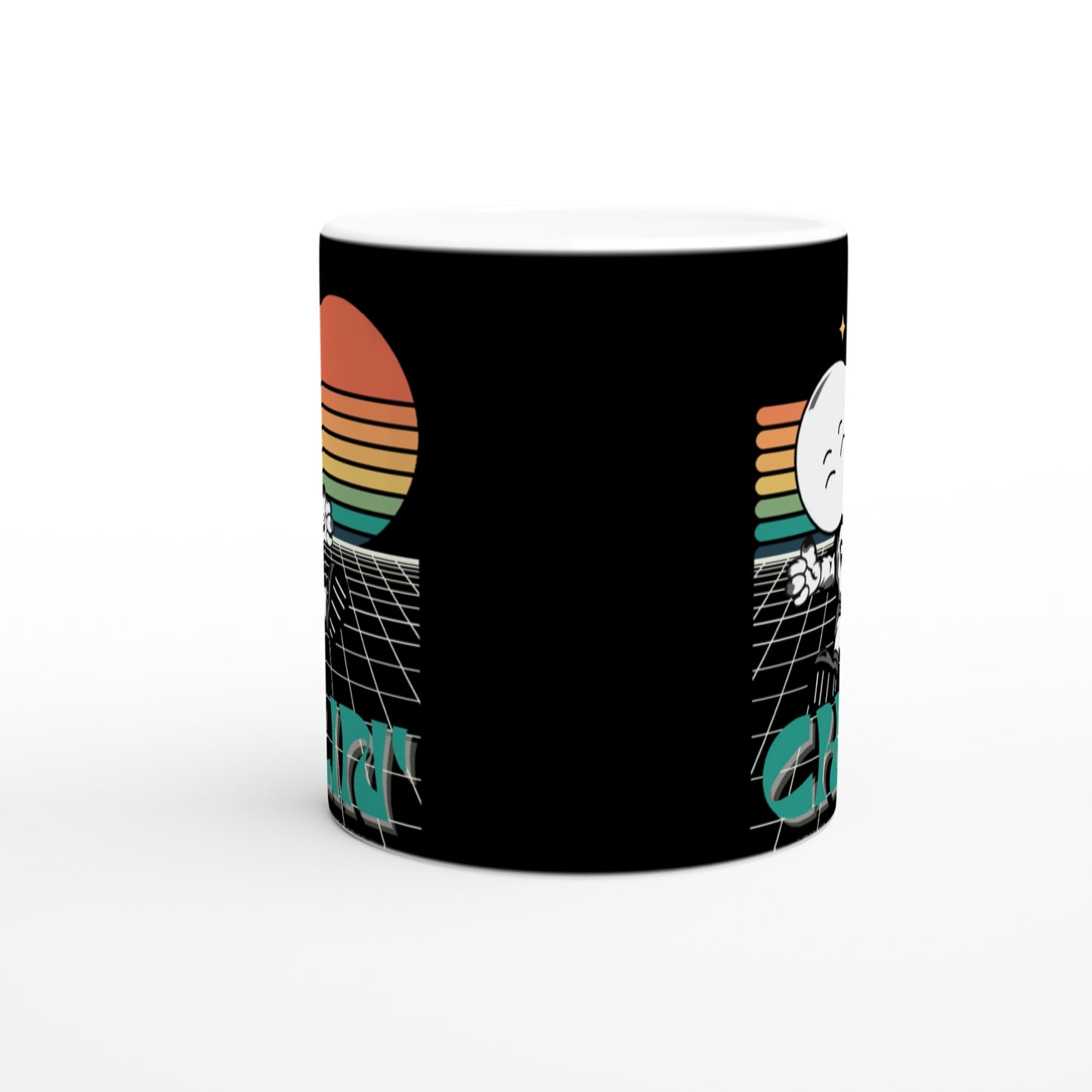 Space Cadet Chillin : Fun Black & White 11oz Ceramic Mug
